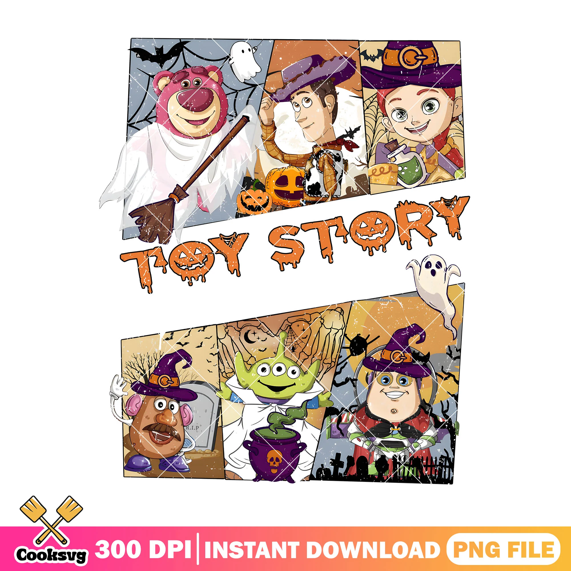 Est 1995 halloween toy story png, toy story png, halloween movie png