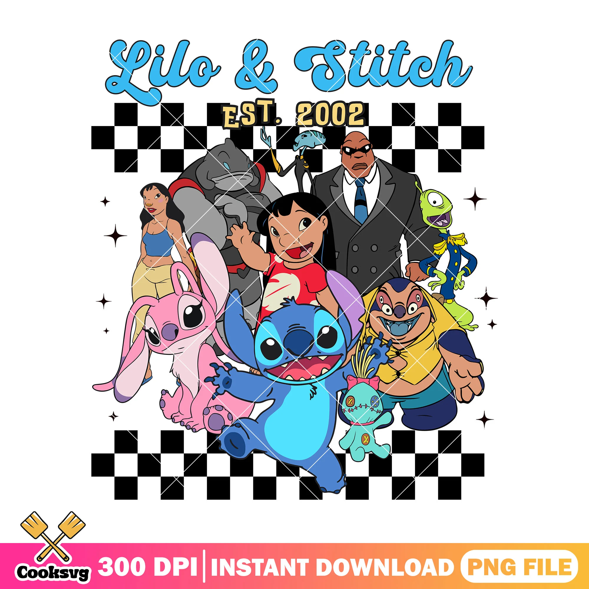 Est 2002 lilo and stitch png file, lilo and stitch png, stitch friends png
