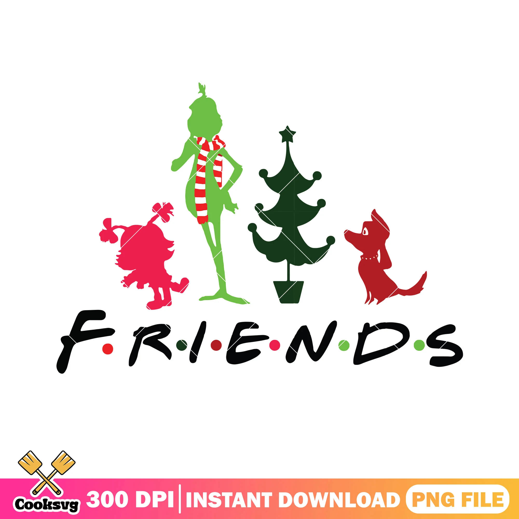 F R I E N D S the grinch png, christmas movie png, max the dog png