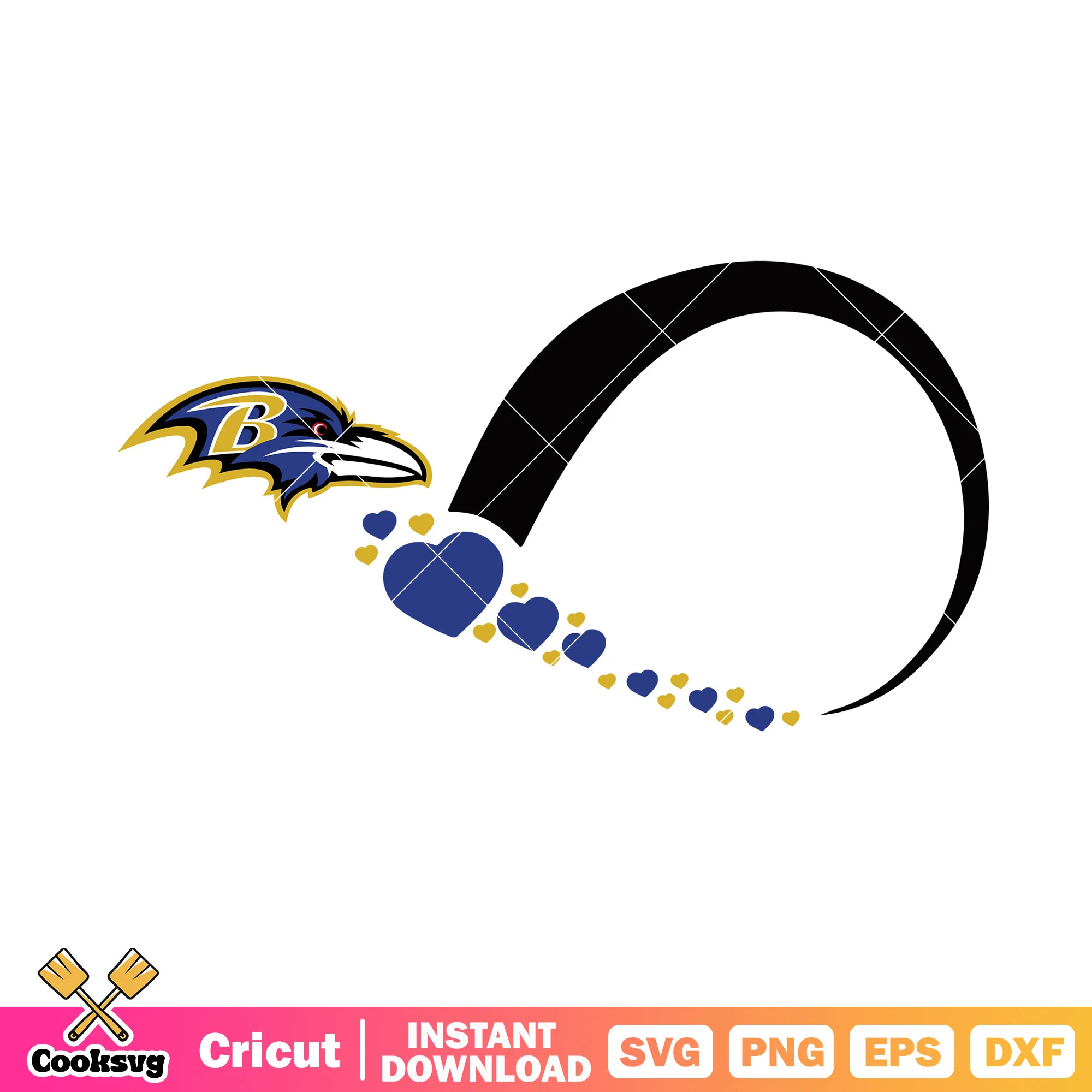 Falcon head heart svg. nfl teams svg, baltimore ravens svg