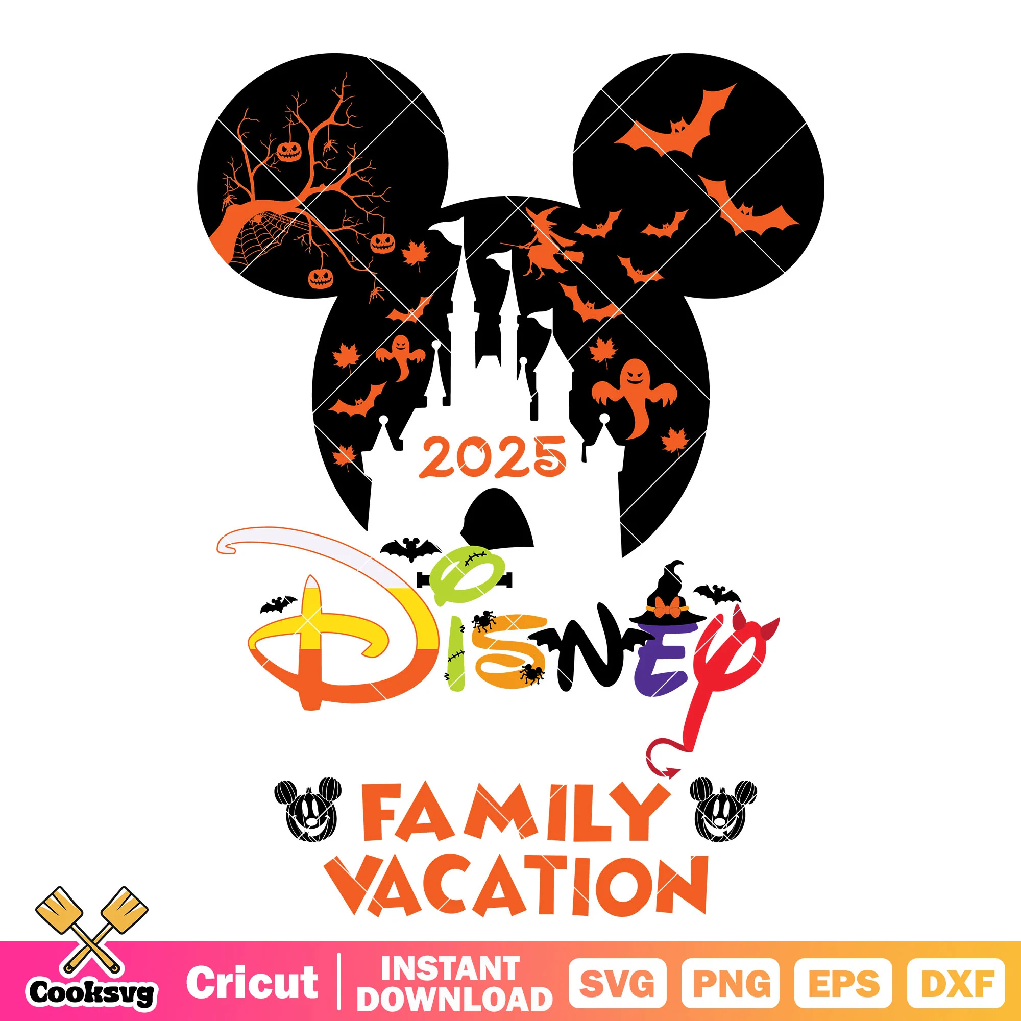 Family vacation 2025 halloween svg, mickey mouse halloween svg