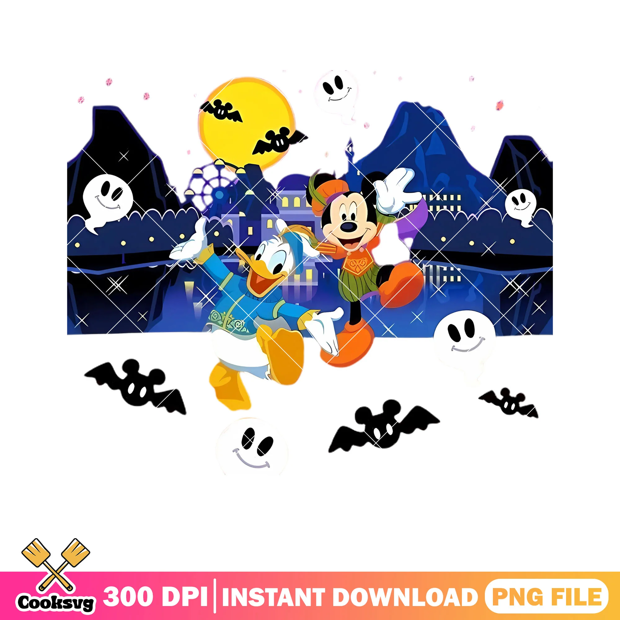 Fancy house of mickey png, smile bat png, disney character png