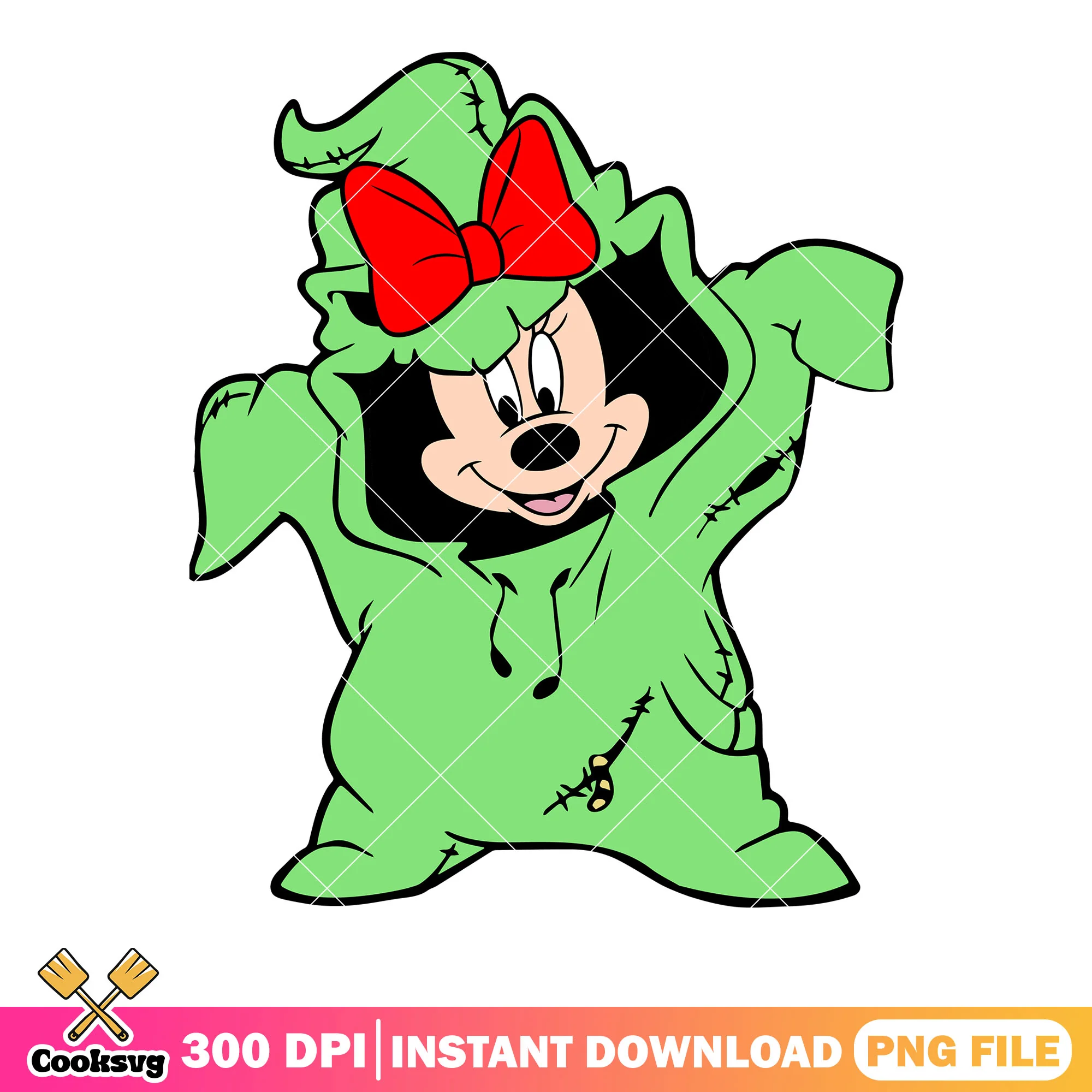 Fat monster green png, red bow tie halloween png, minnie mouse png