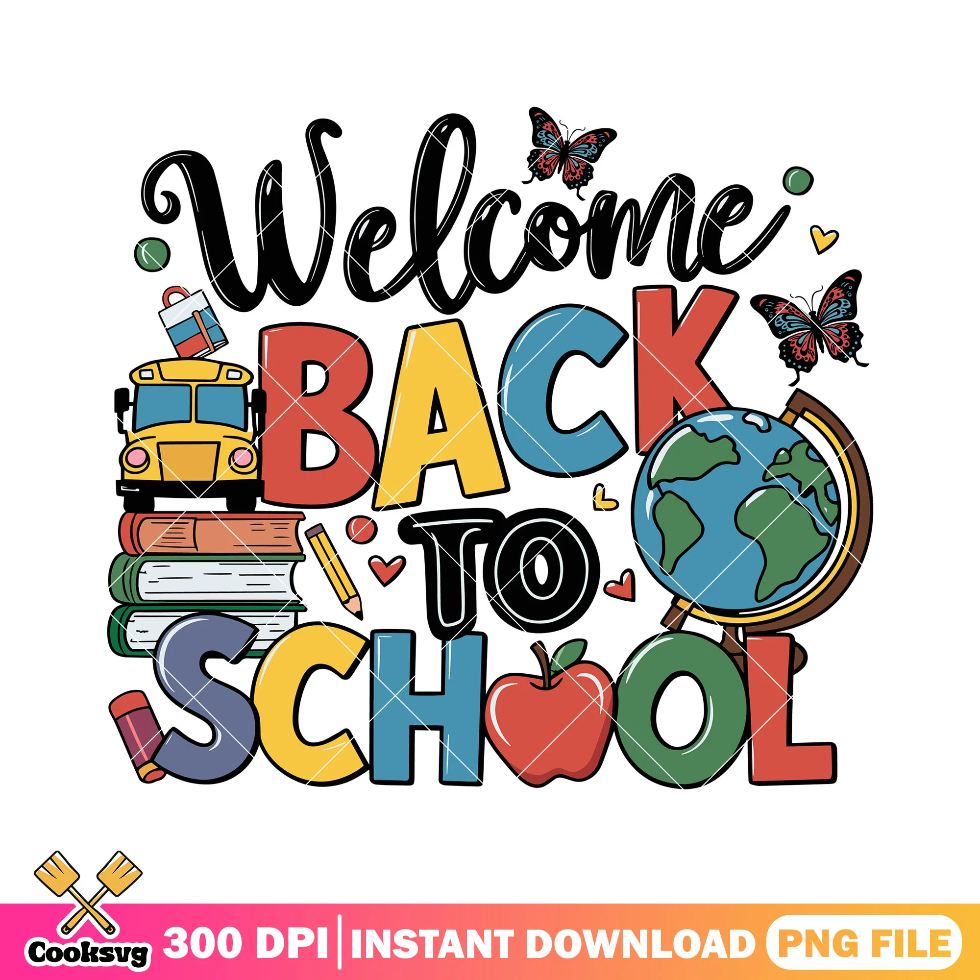 File back school design png, go back to school png, colors font png