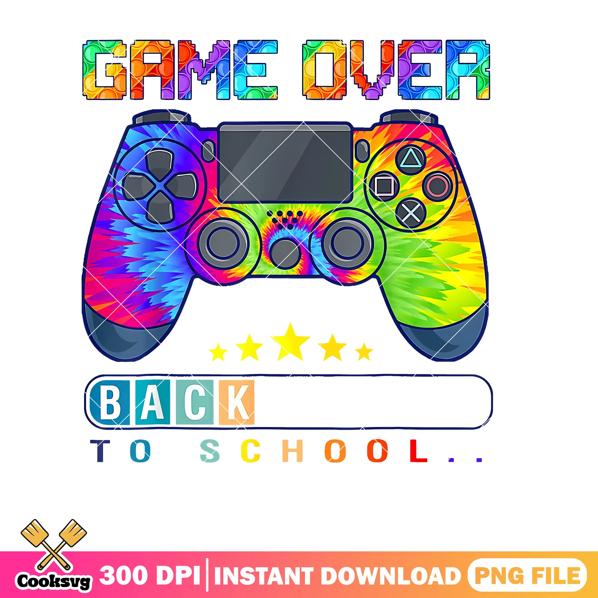 File game over art png, go back to school png, rainbow game png