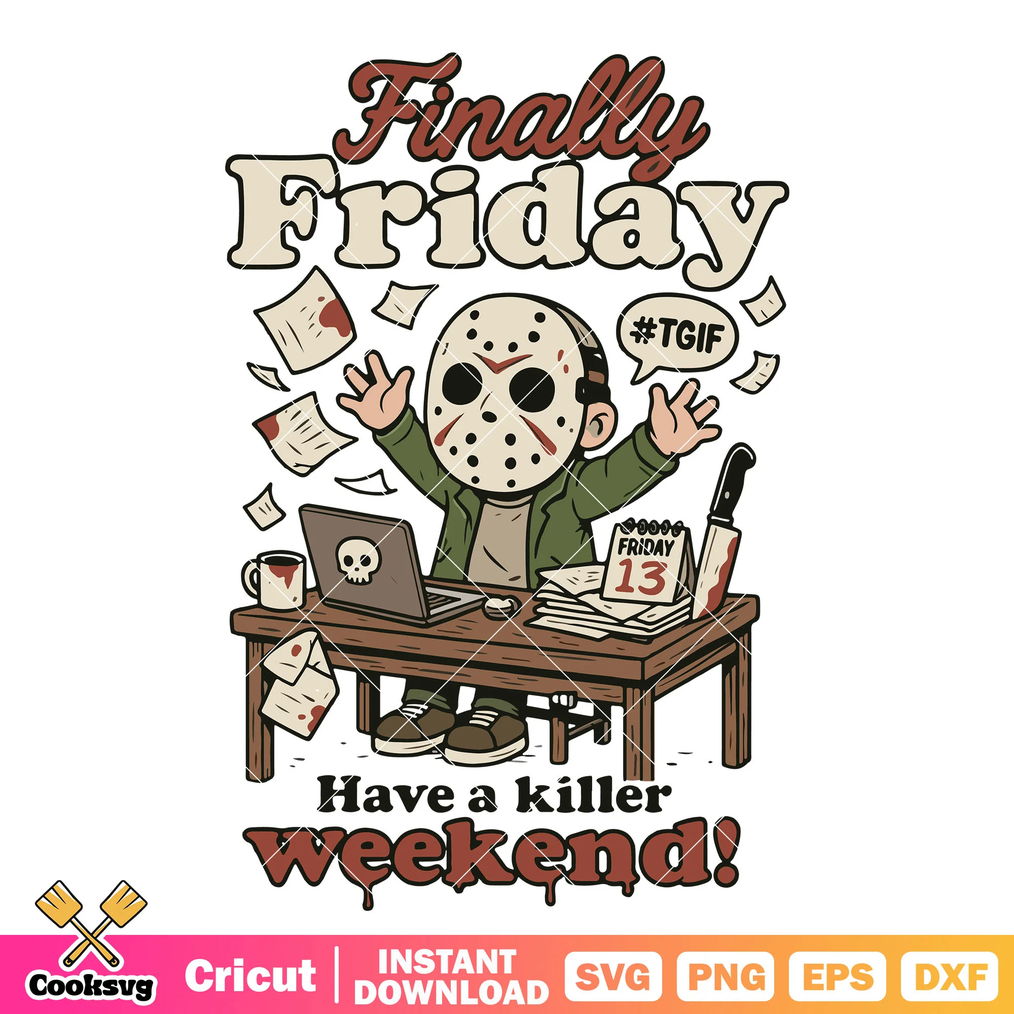 Finally friday killer weekend svg, halloween kills svg, voorhees svg