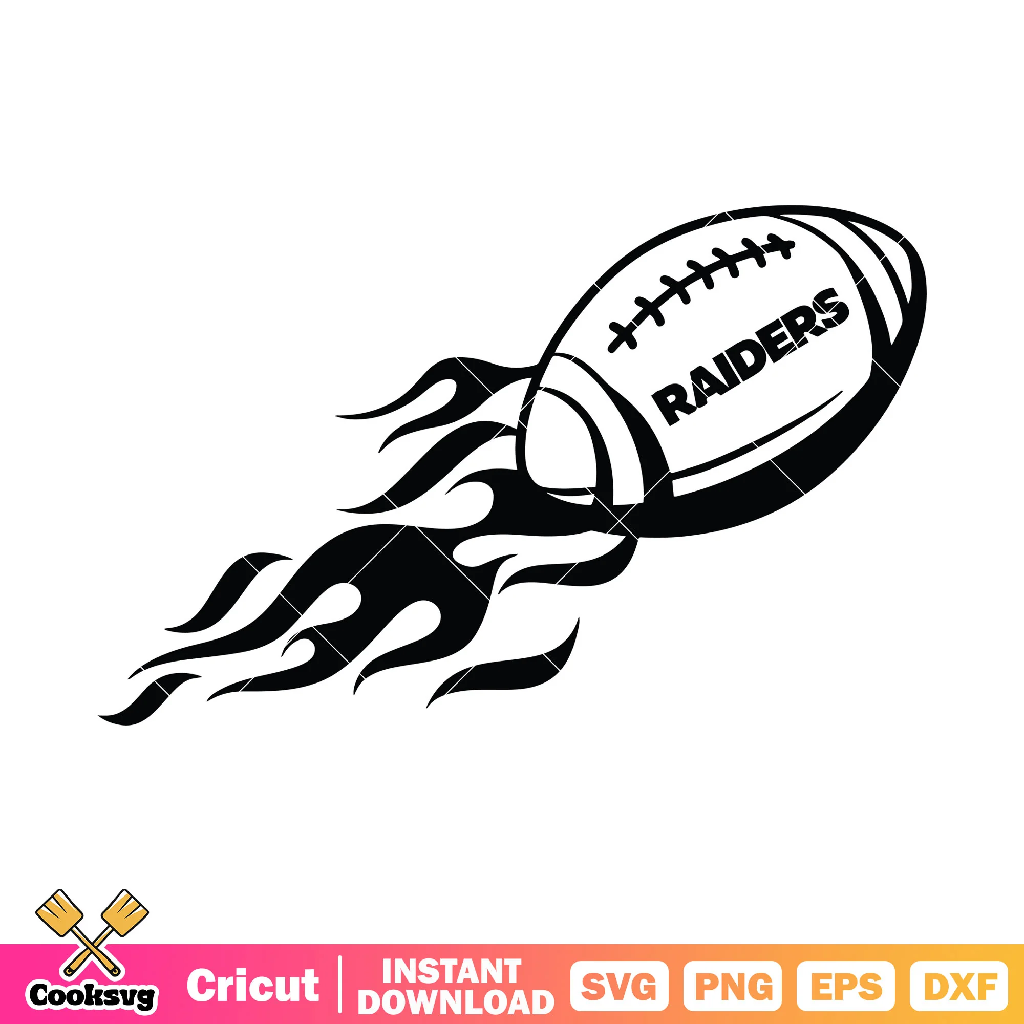 Fire ball raiders nfl svg, nfl pigskin svg, las vegas raiders svg
