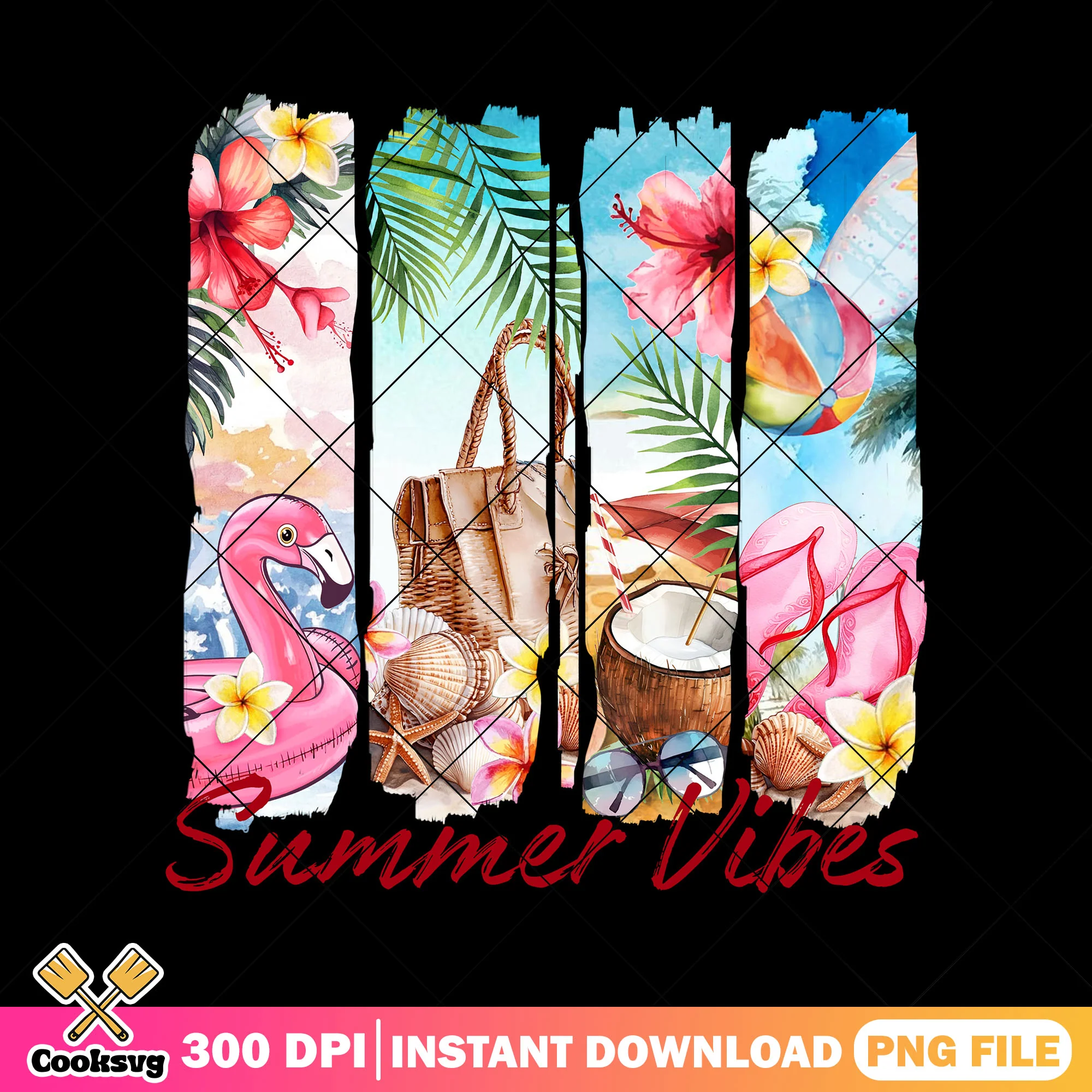 Flamingo summer vibes design png, summer vibes png, summer season png