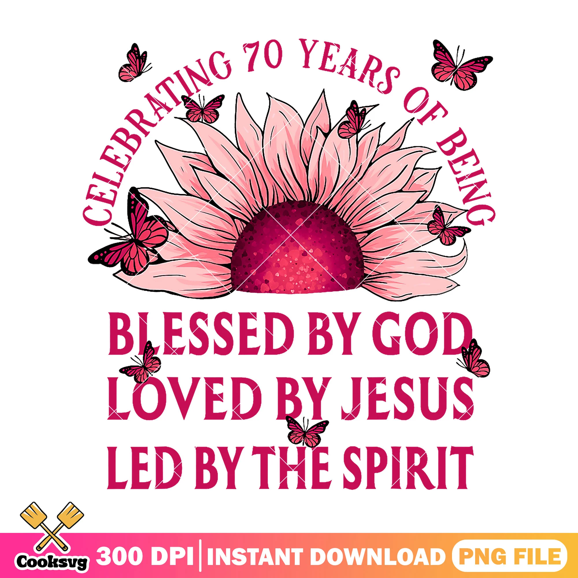 Floral blessed by god png, love jesus png, blessed god png