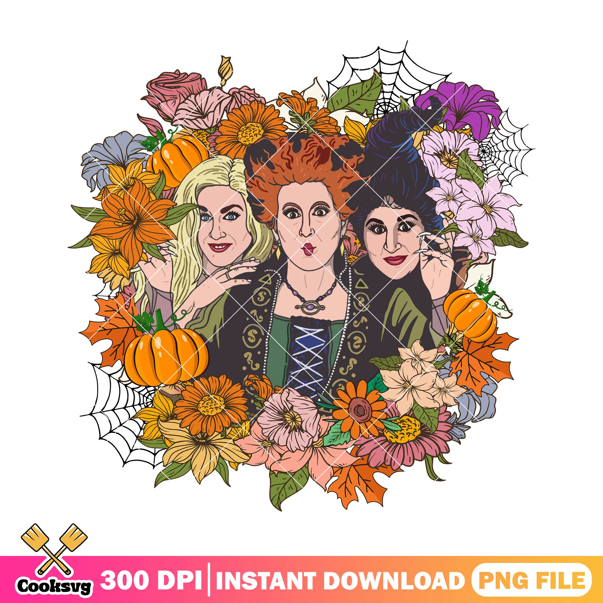 Floral witch png, hocus pocus costume png, halloween costume png