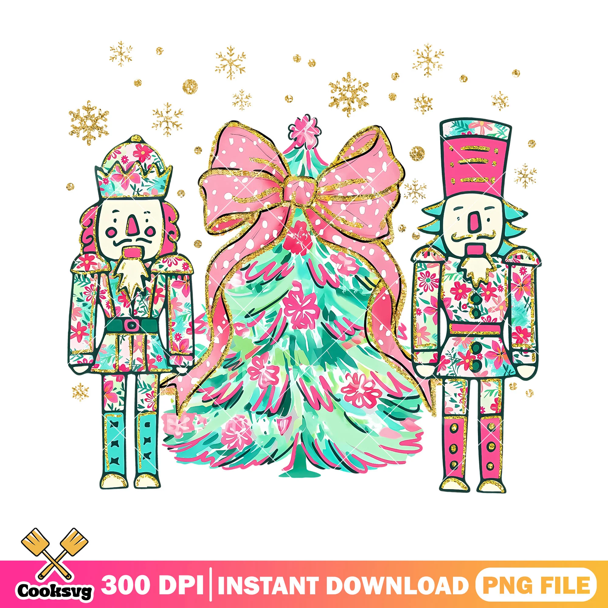 Flower designs christmas toy png, christmas vibes png, the mouse king png