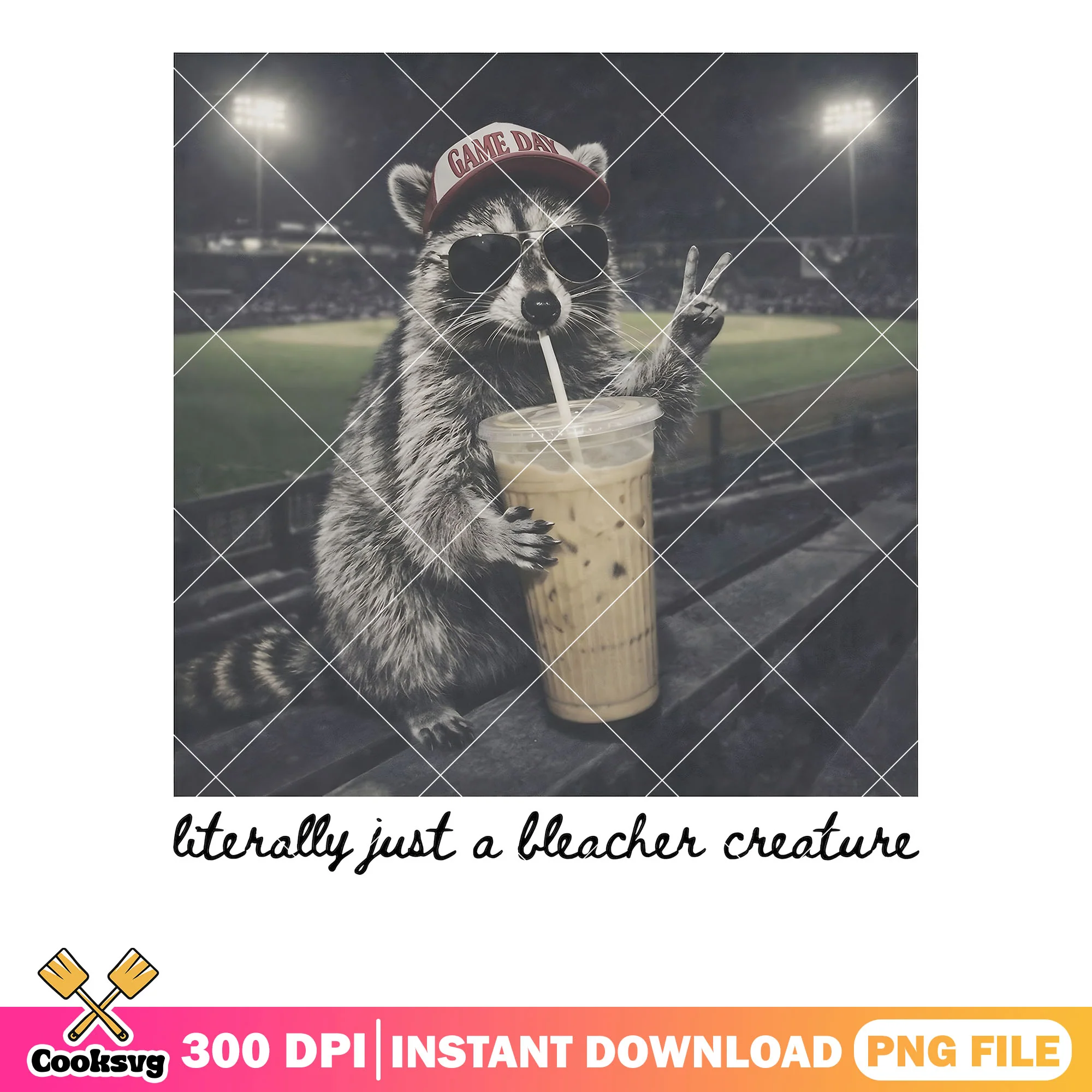 Football racoon coffee png, game day png, football sport png