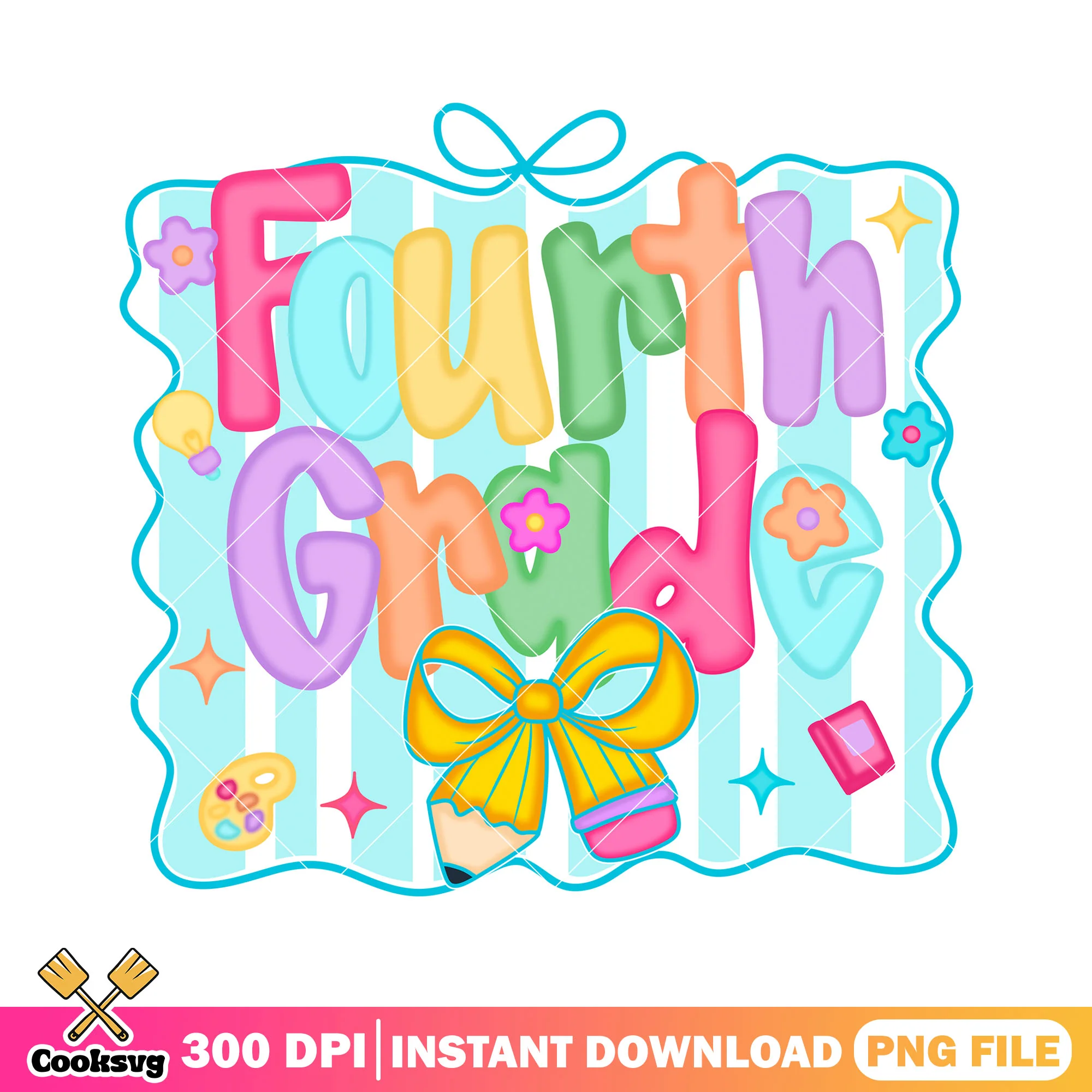Fourth grade file design png, go back to school png, fourth grade png