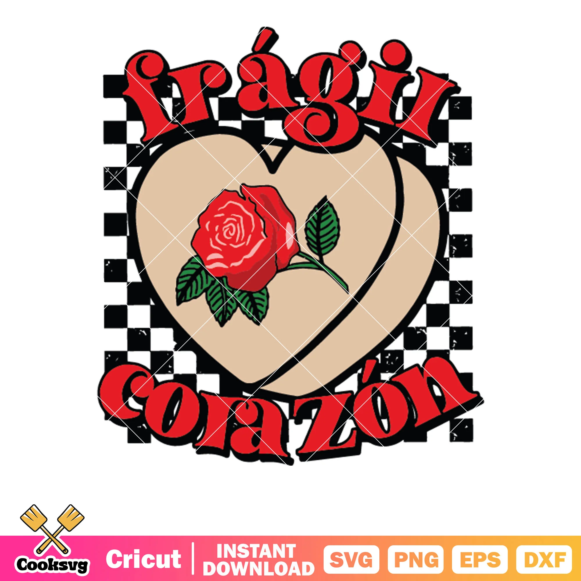 Fragil corazon rose valentine svg, love valentine svg, rose valentine svg