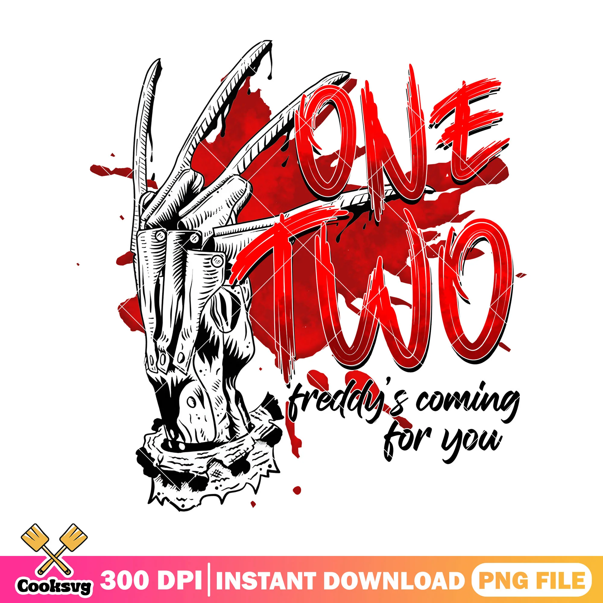 Freddy bloody design png, halloween decor png, characters horror png