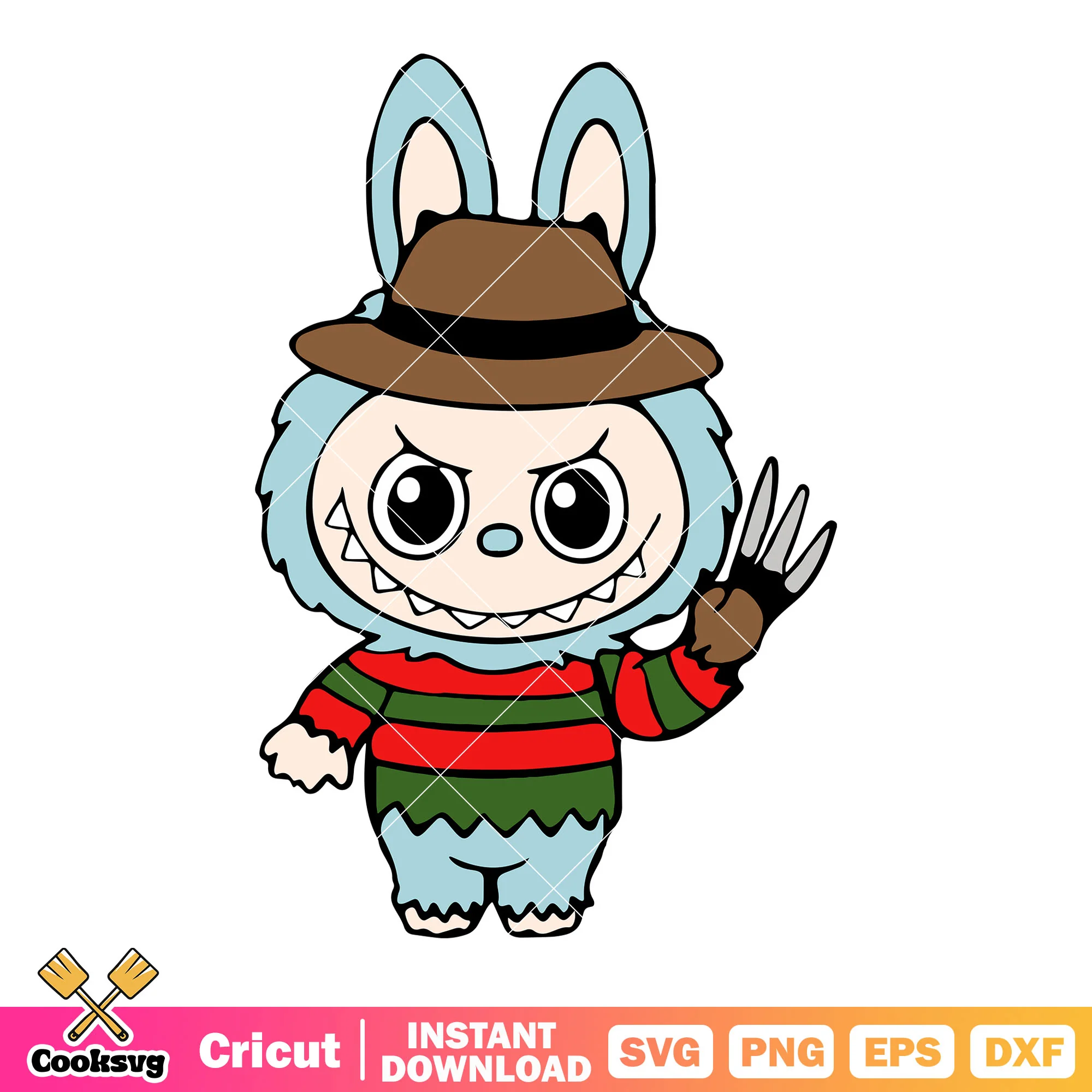 Freddy custome labubu svg, labubu horror svg, freddy krueger svg