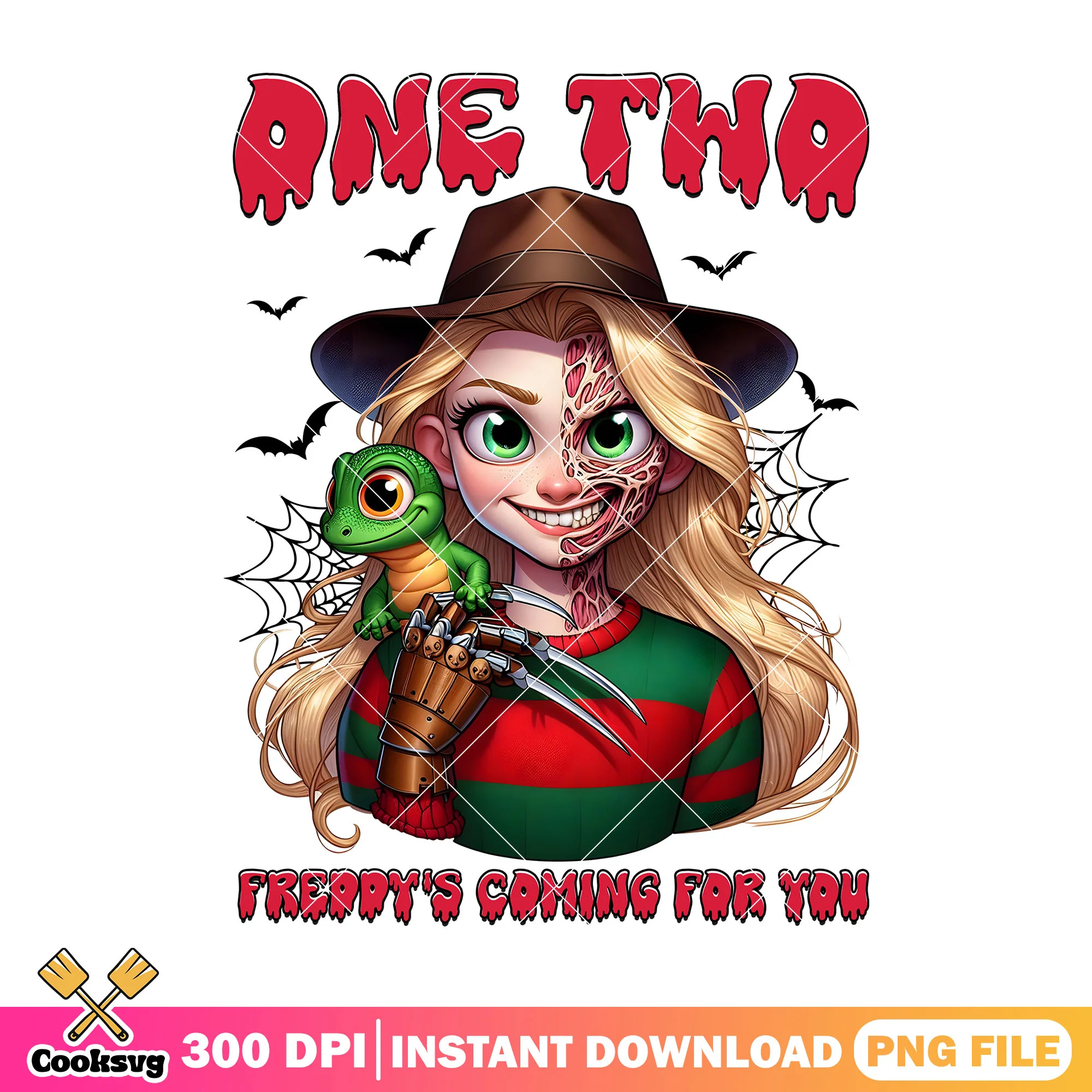 Freddy horror character png, halloween princess png, freddy disney png