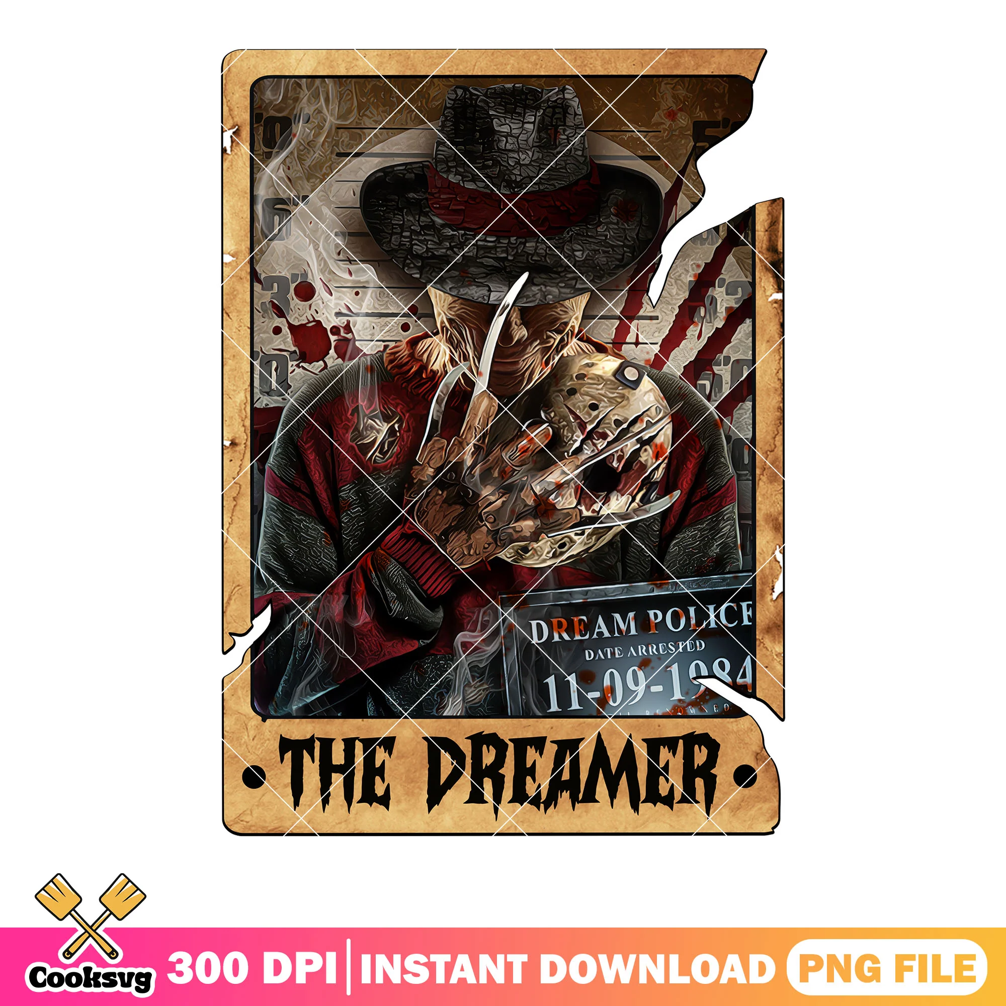 Freddy Krueger arested by dream police png, crazy halloween costumes png