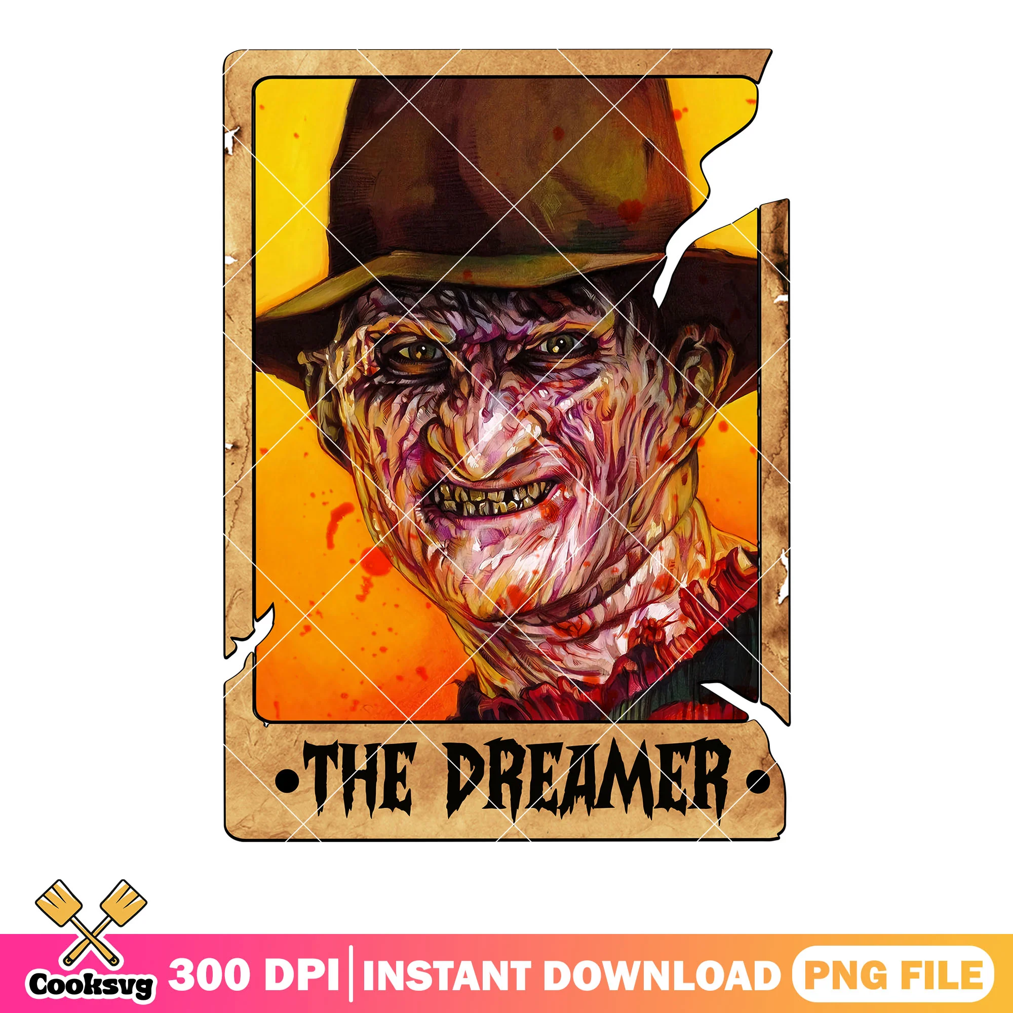 Freddy Krueger the dreamer png, scary face png, scary halloween costumes png