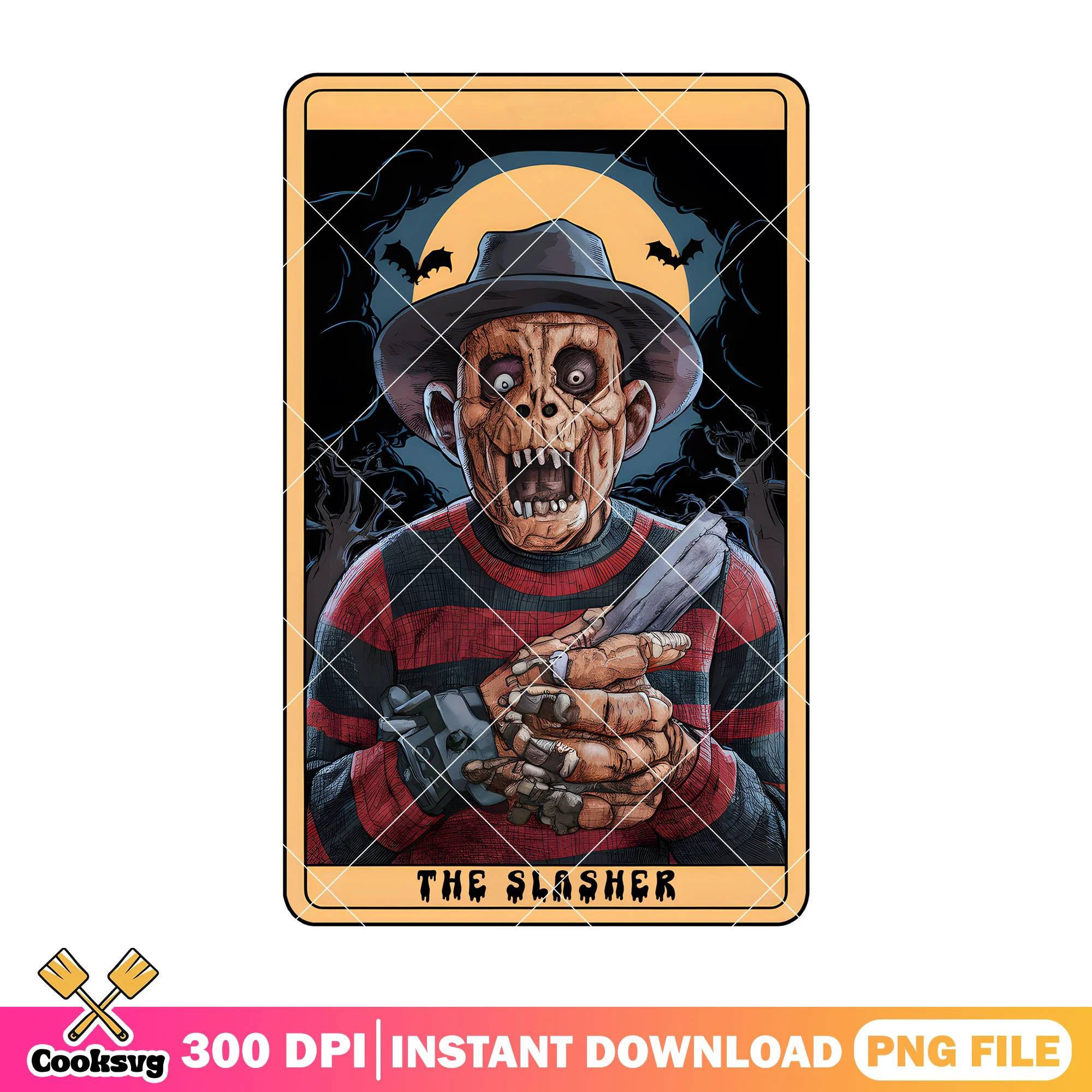 Freddy the slasher design png, halloween decor png, horror movie png