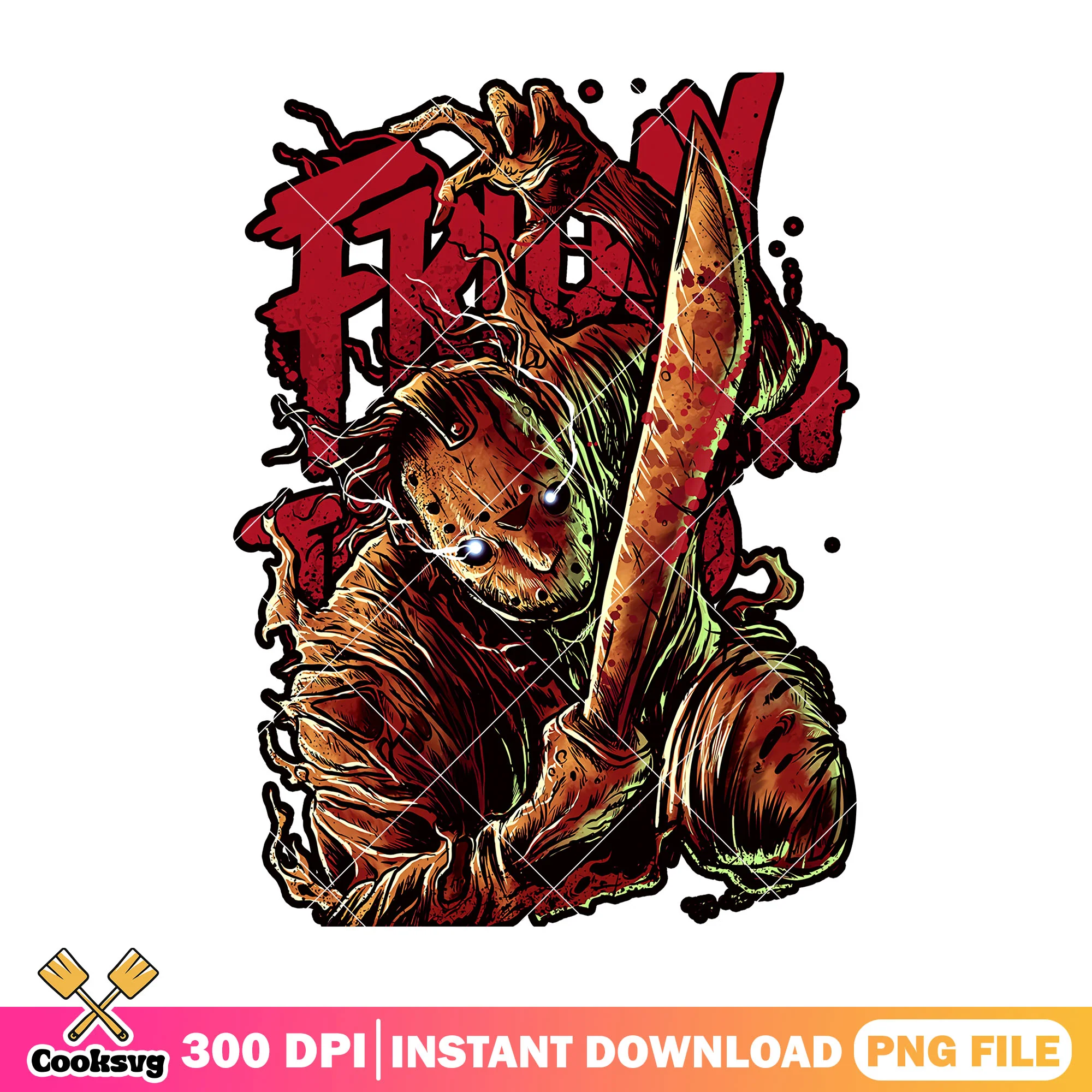 Friday the 13th horror font design png, jason voorhees png, movie villains png