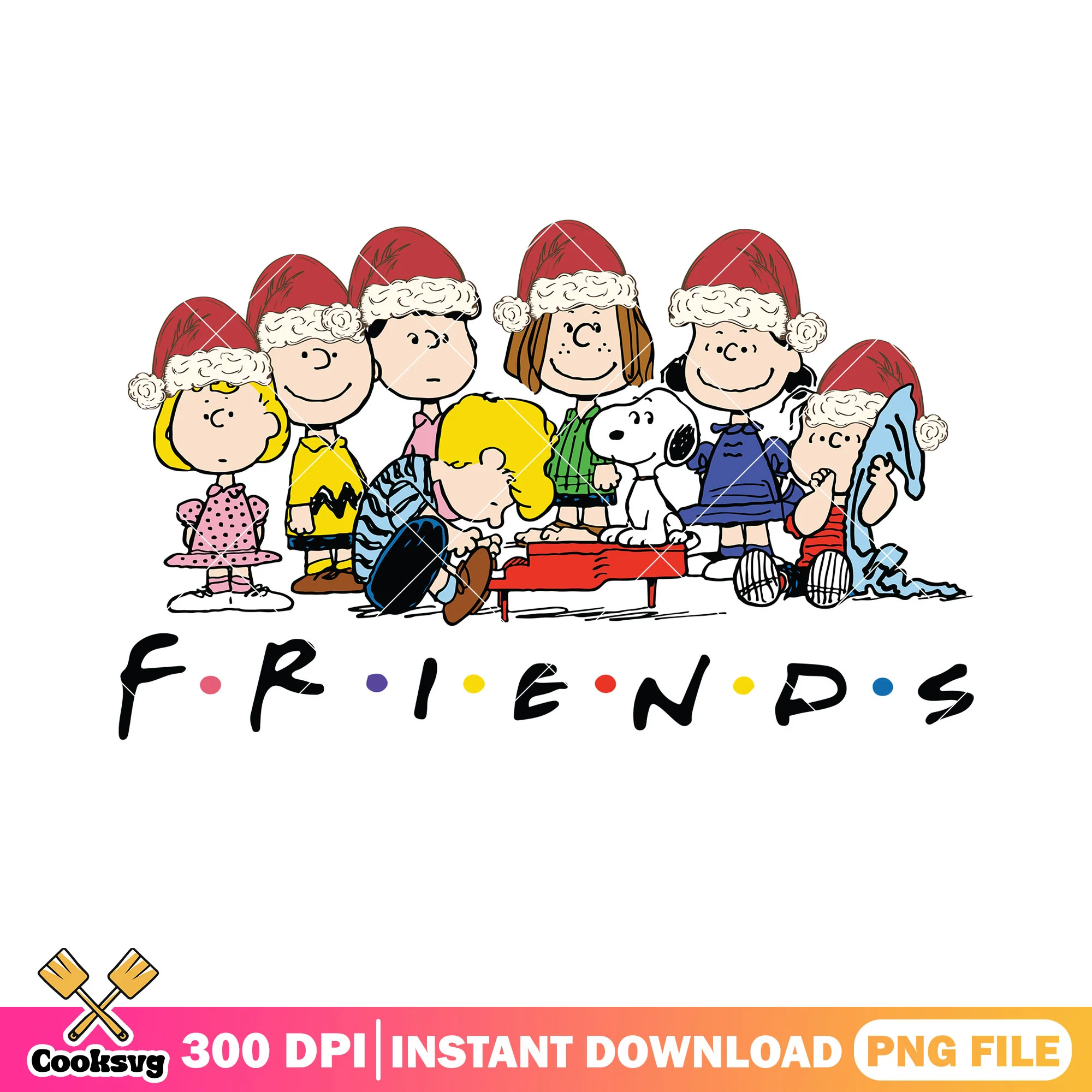 Friends snoopy characters xmas png, peanuts png, merry christmas png