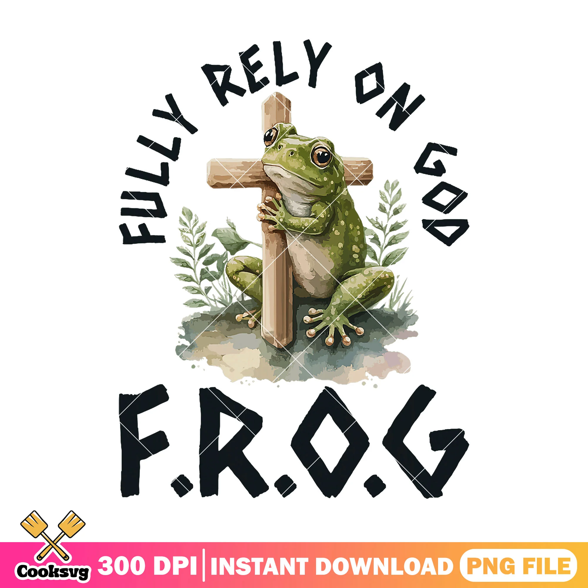 Frog fully rely on god png, frog god png, frog quotes png