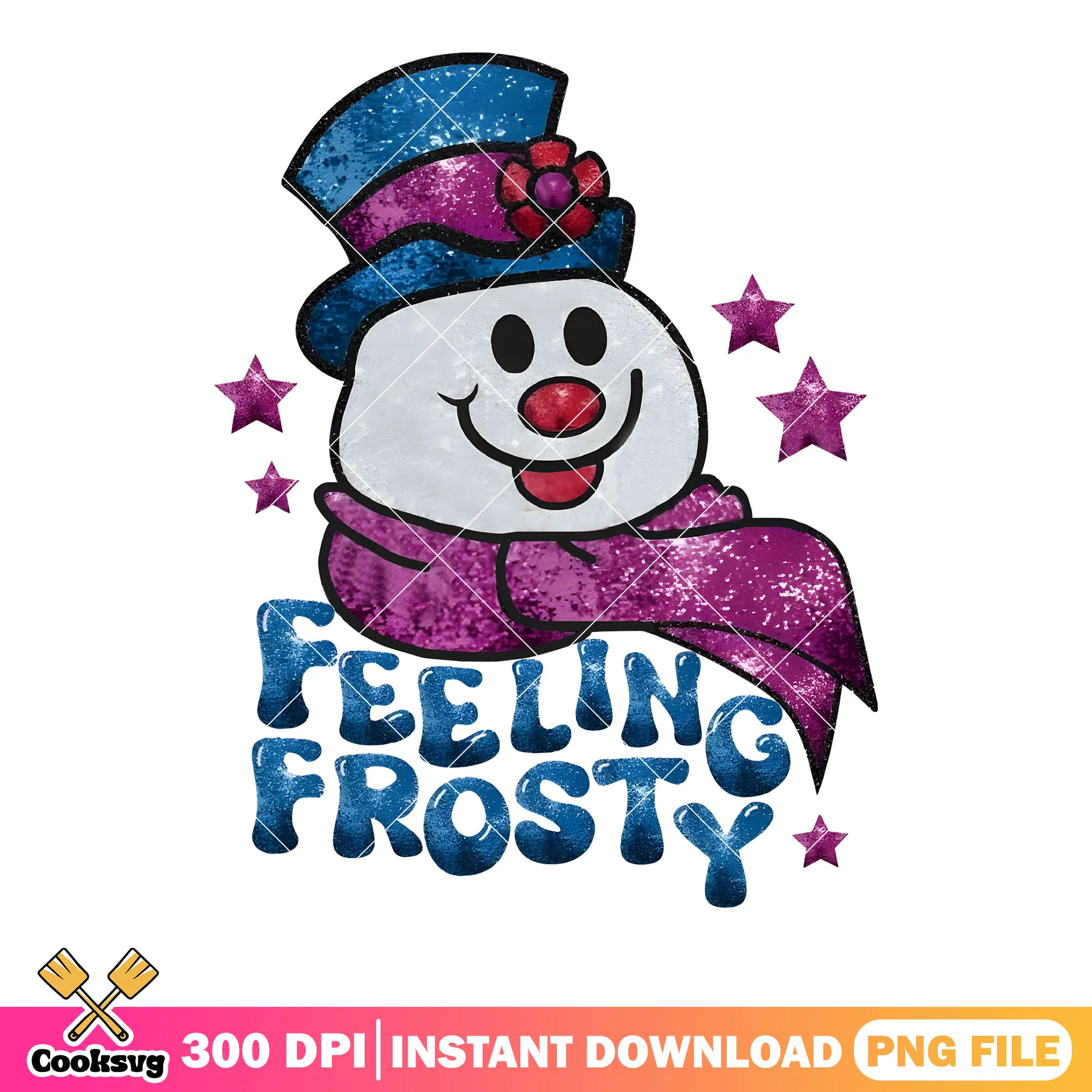 Frosty but cozy snowman png, xmas png, Frosty the snowman png