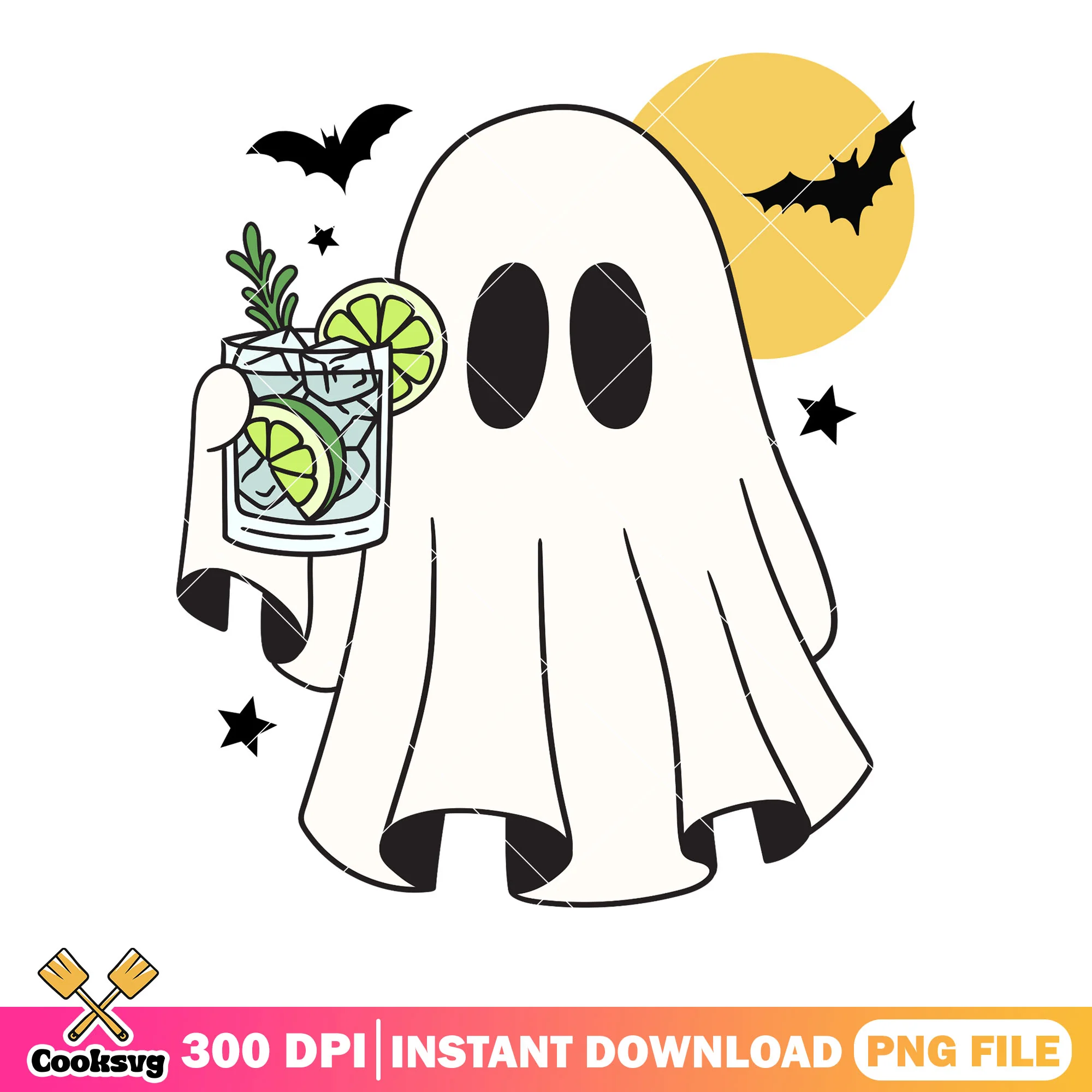Full night moon lemon coktail png, scary bats png, halloween scary png
