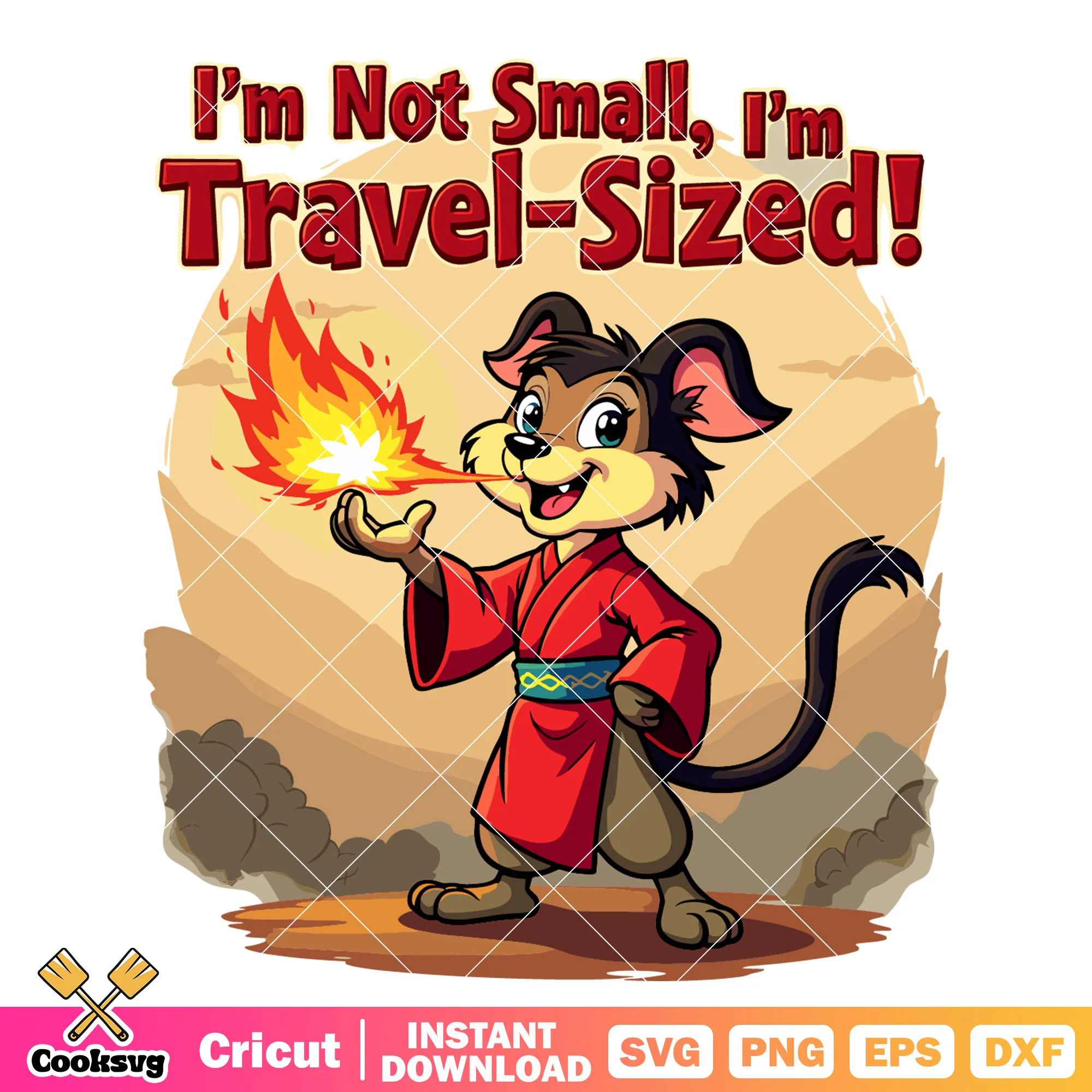 Funny dog Im not small Im travel sized svg, funny dog cartoons svg