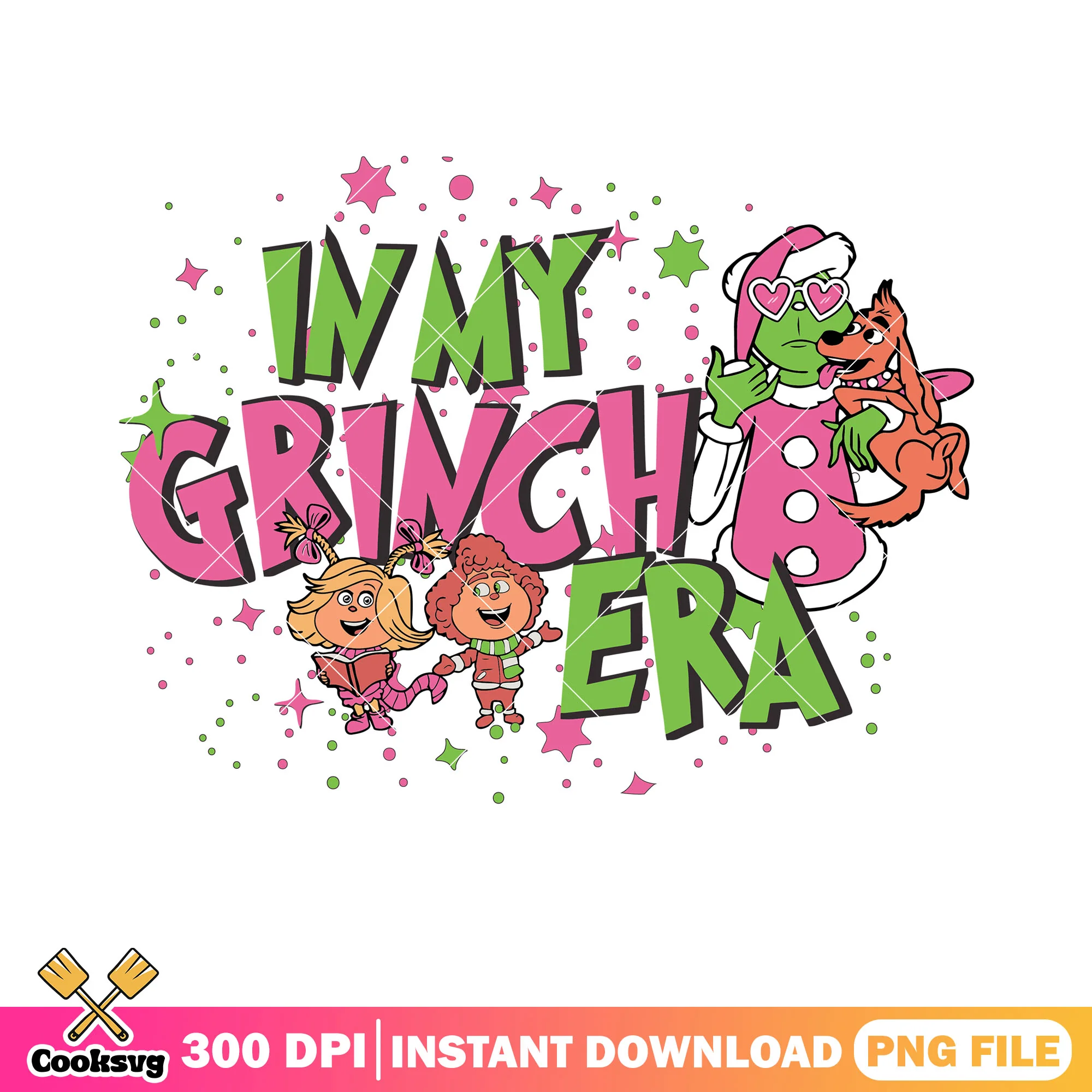 Funny In My Grinch Era Christmas png, max the dog png, the grinch png