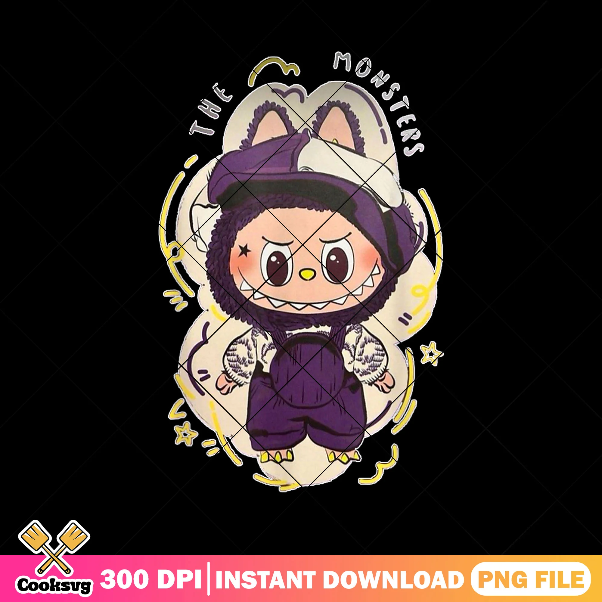Funny monster labubu halloween png, love labubu png, labubu near me png