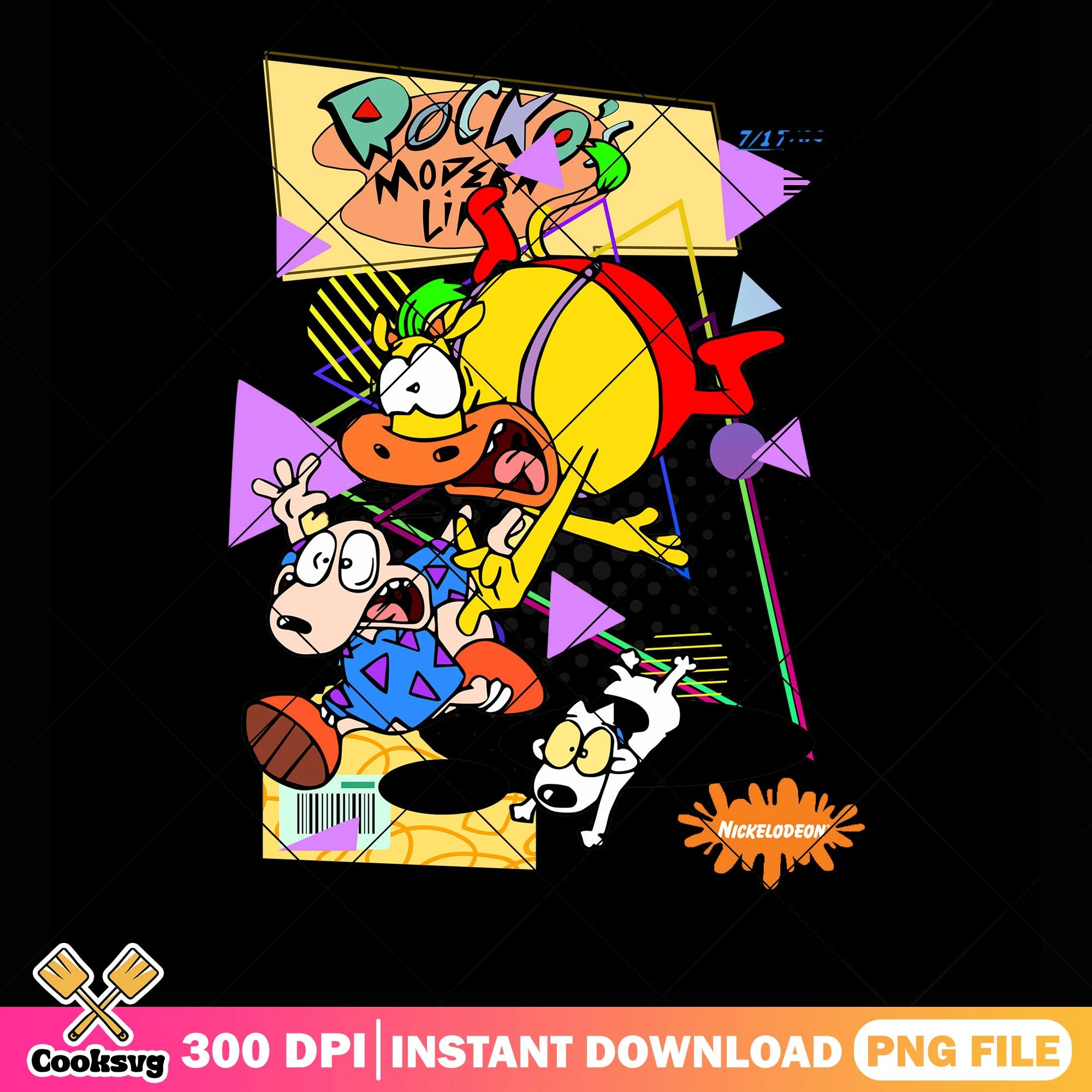 Funny Rocko's Modern Life dog and bull png, Retro cartoon png, Vintage show png
