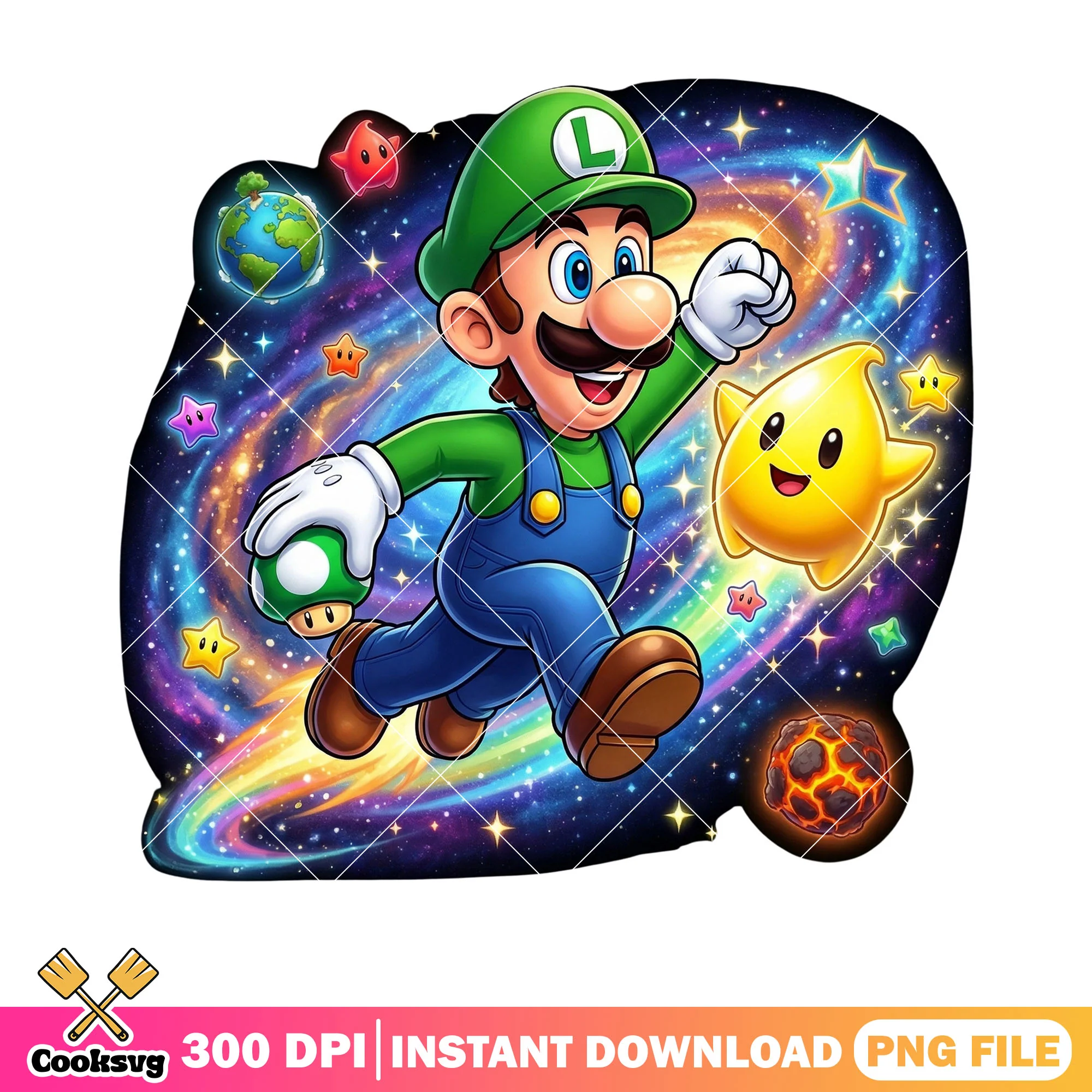 Galaxy luigi luma png, luigi mario png, super mario galaxy png