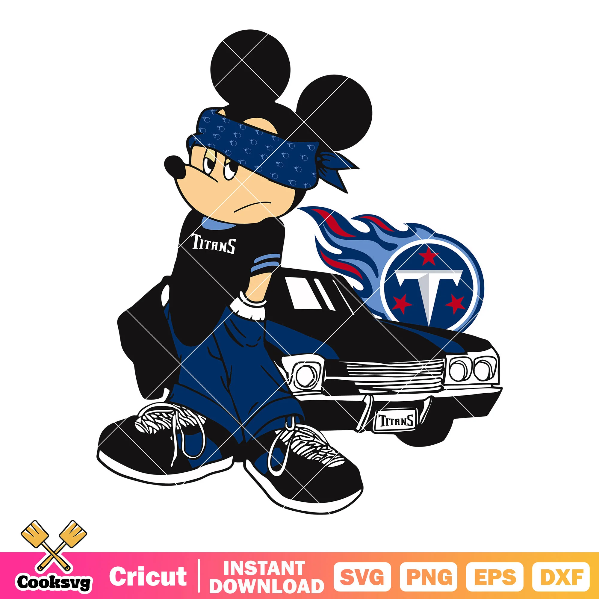 Gangster titans teams nfl svg, tennessee svg, mickey mouse svg