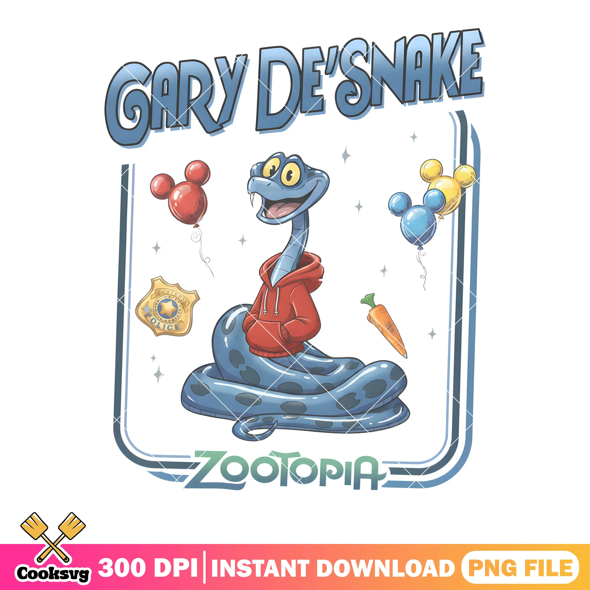 Gary de snake zootopia png, police meme cartoon png, red hoodie png