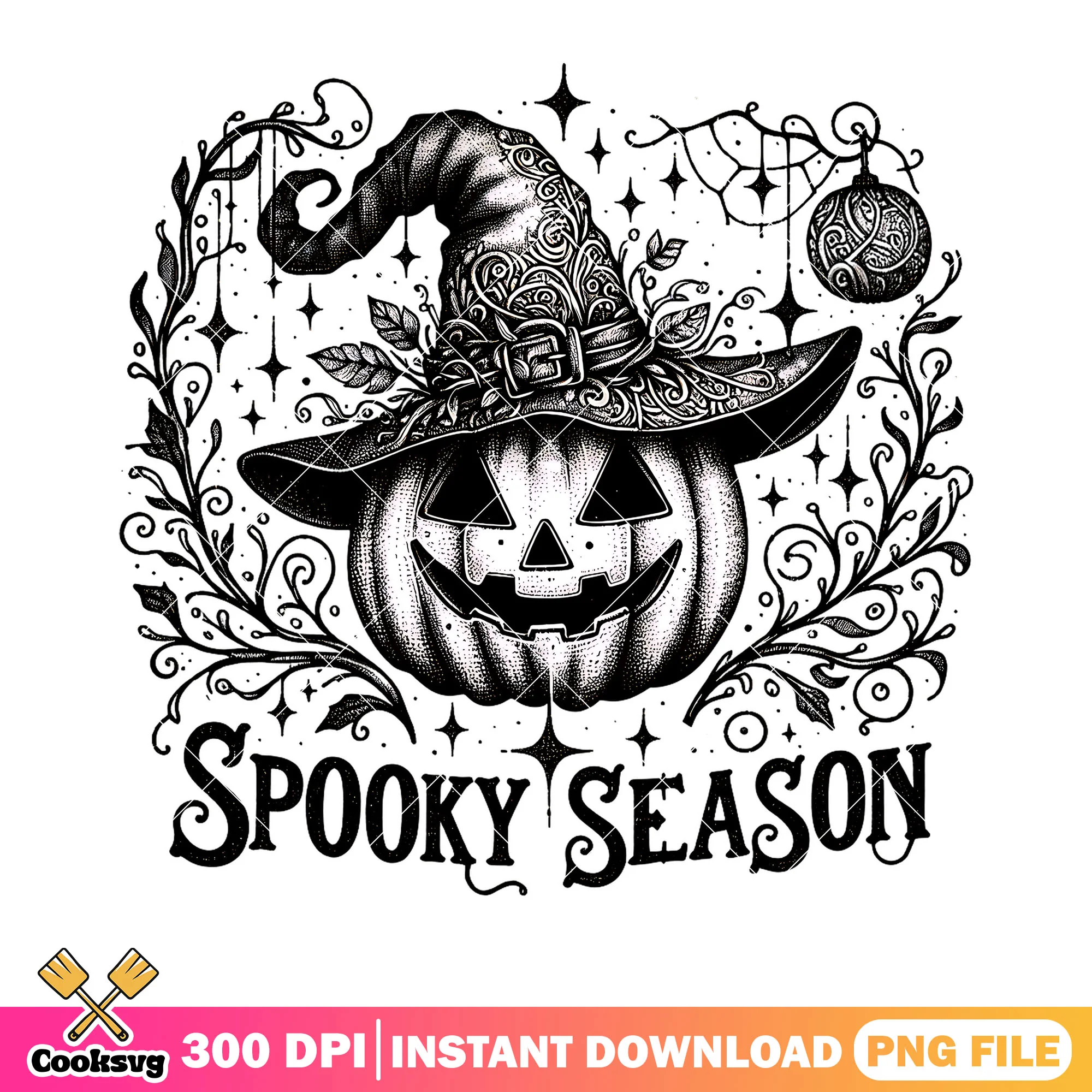 Ghosly jack o lantern png, witch hat png, scary halloween png