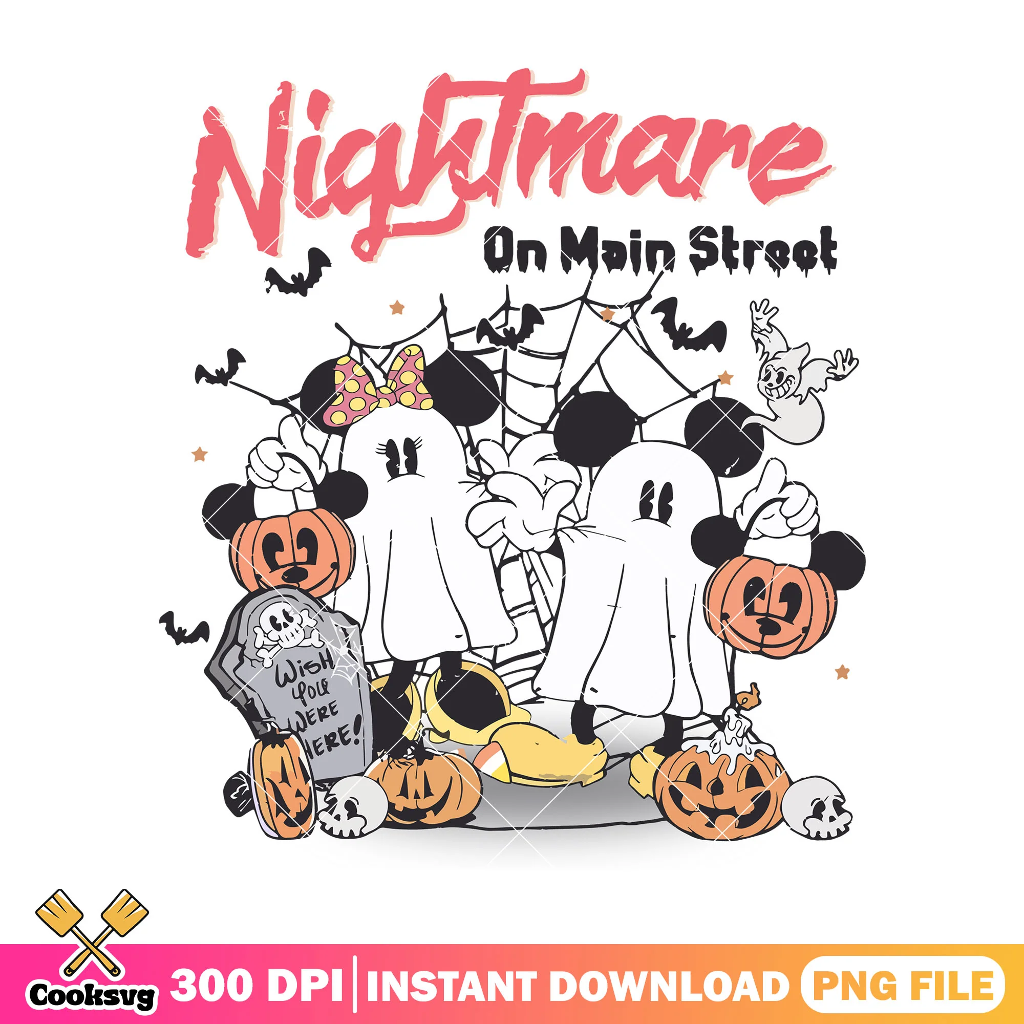 Ghost costume with mickey png, disney mouse png, halloween happy png
