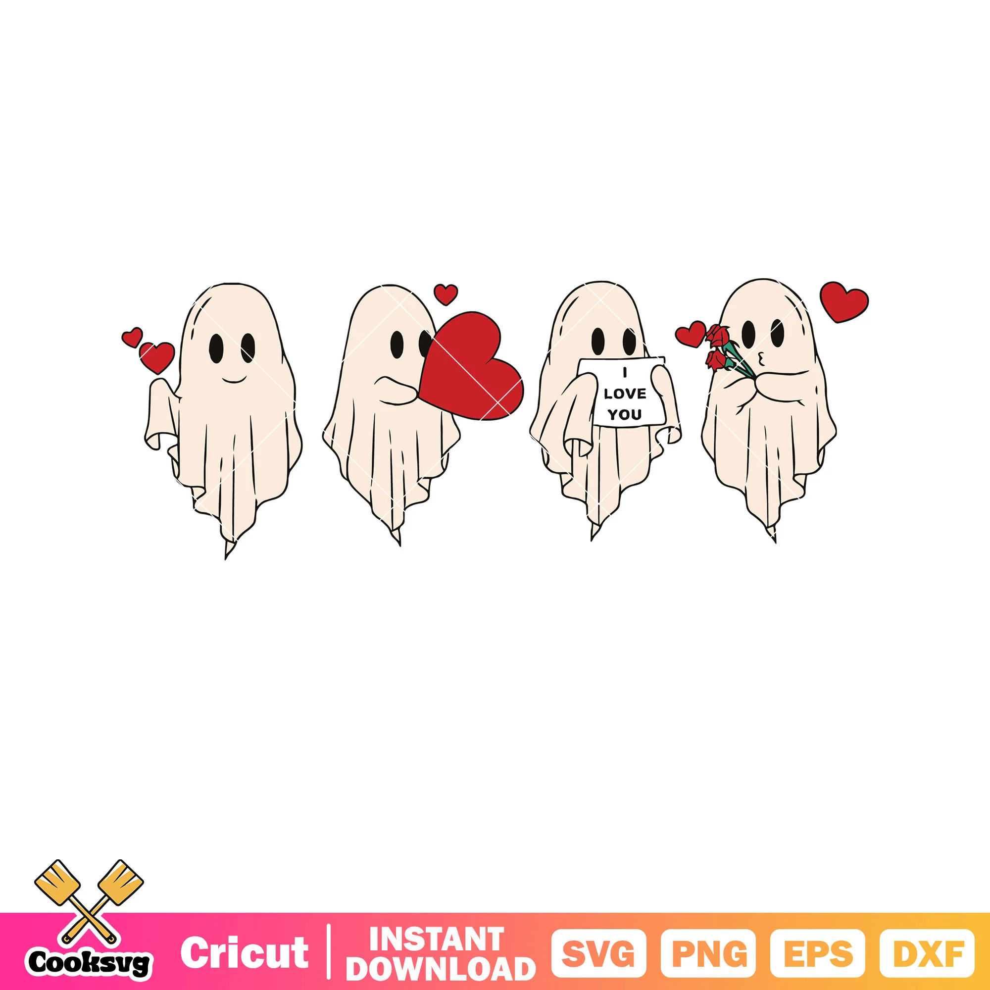 Ghost valentine share love svg, ghost valentine svg, love valentine svg