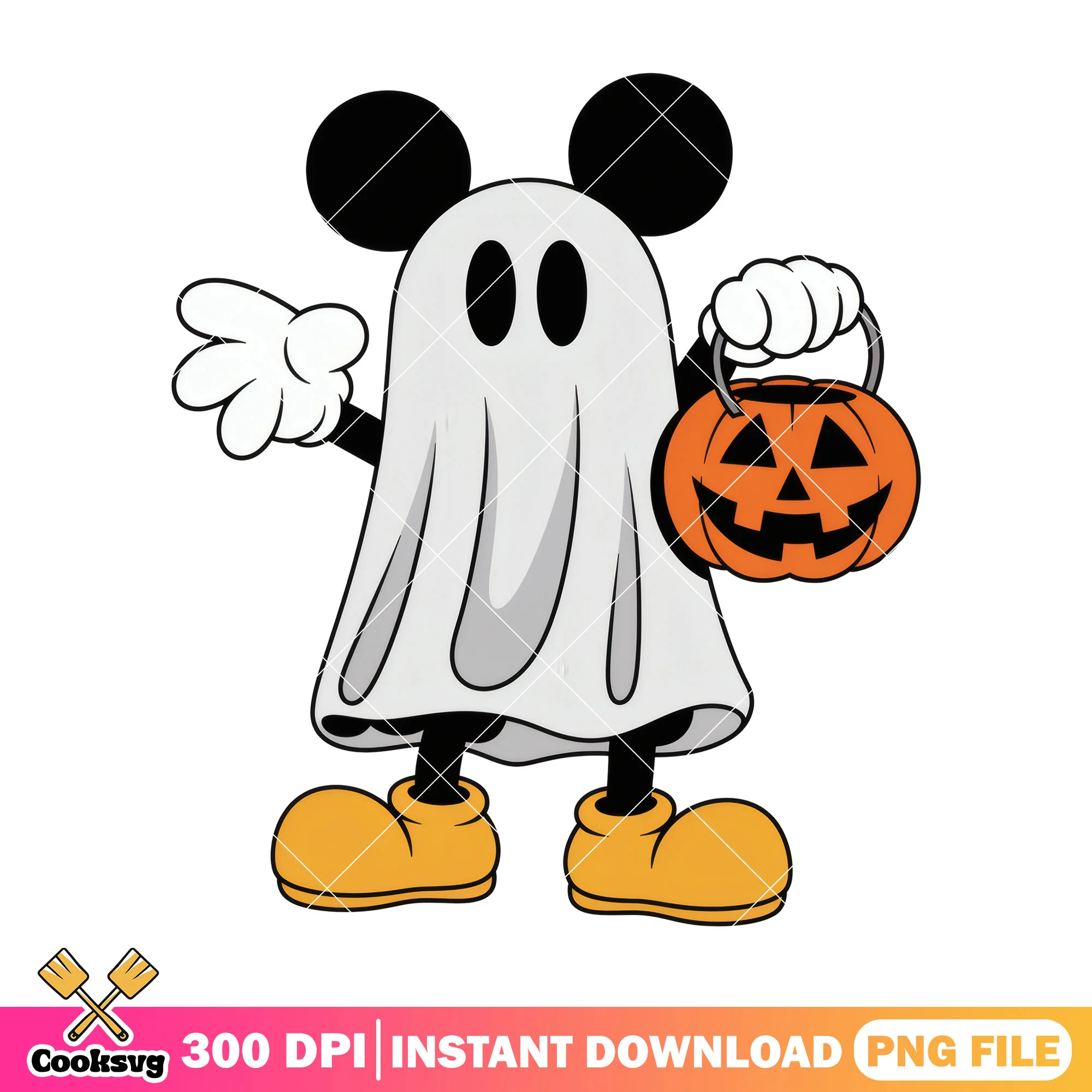 Ghots mickey face png, halloween pumpkin png, mickey mouse png