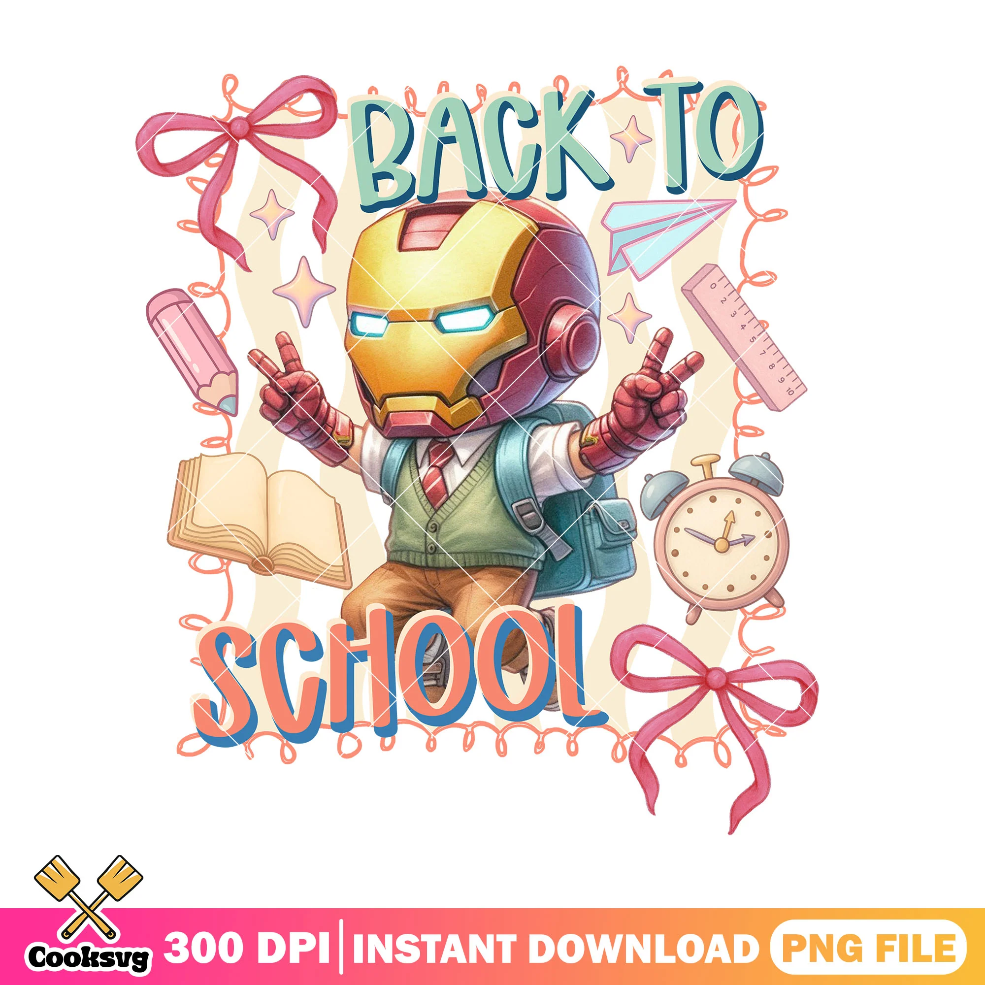 Go to school iron man png, marvel image png, go back to school png