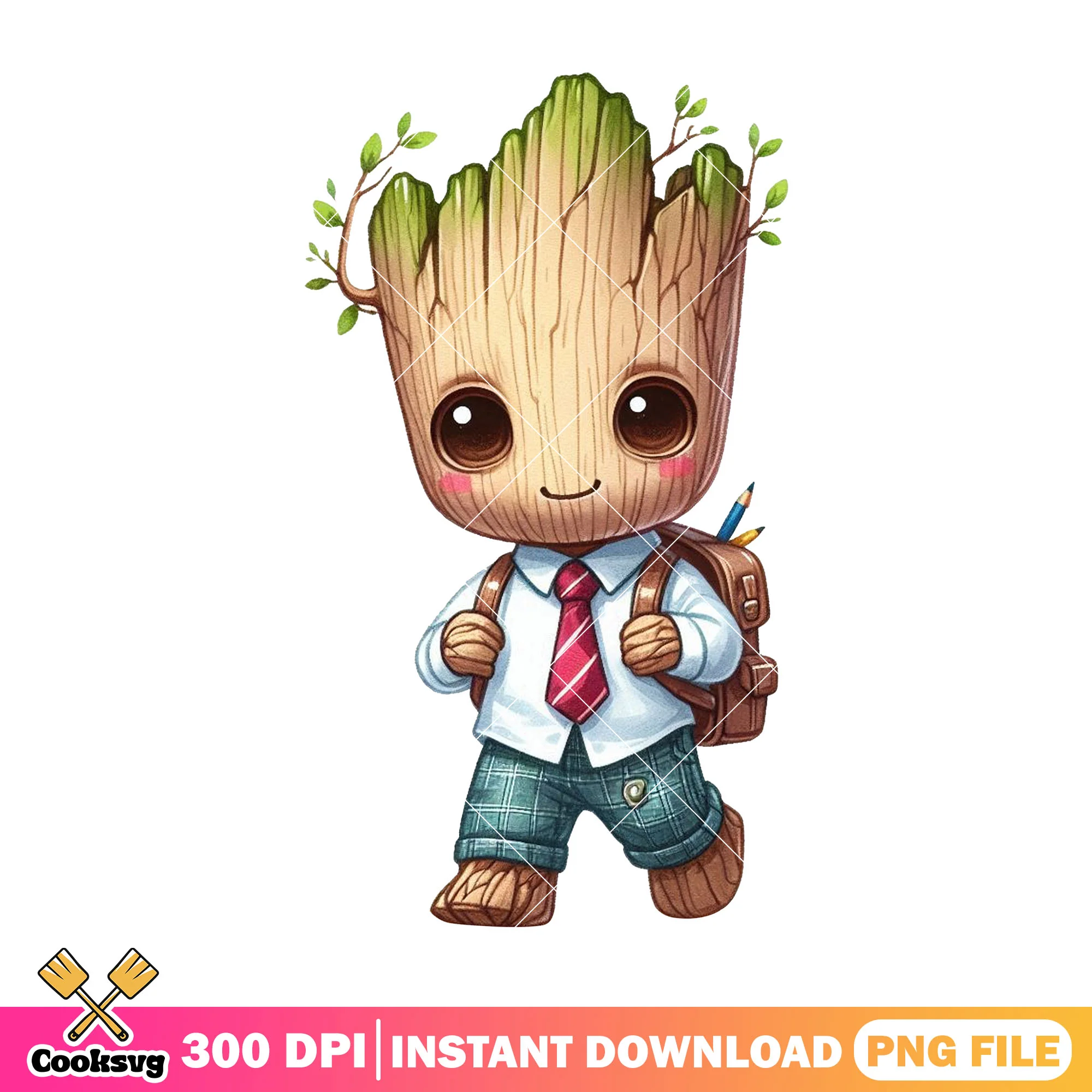 Going school groot png, going back to school png, groot chibi png