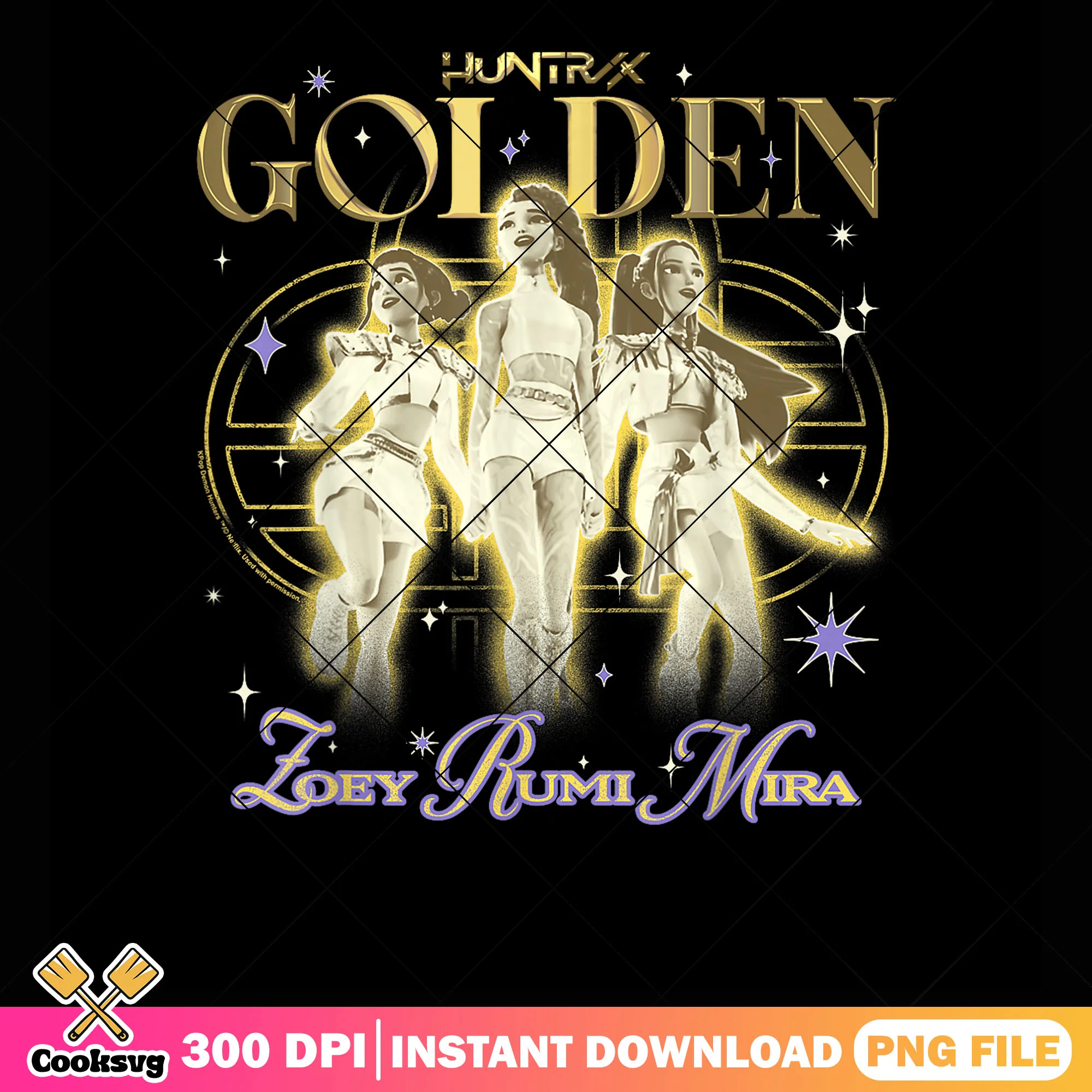 Golden fit design png, huntrix song png, huntrix logo png