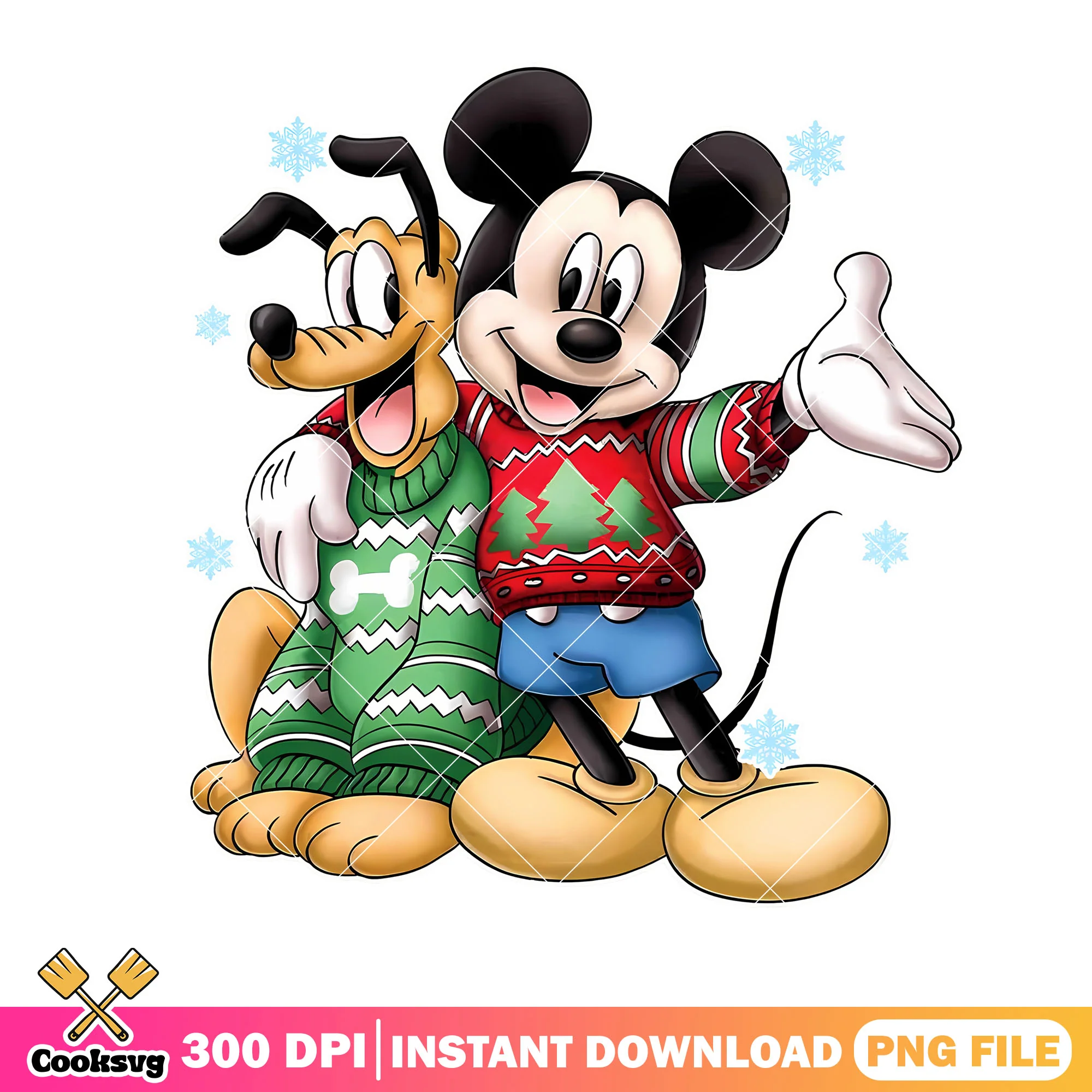 Goofy and mickey christmas png, mickey mouse png, christmas sweater png