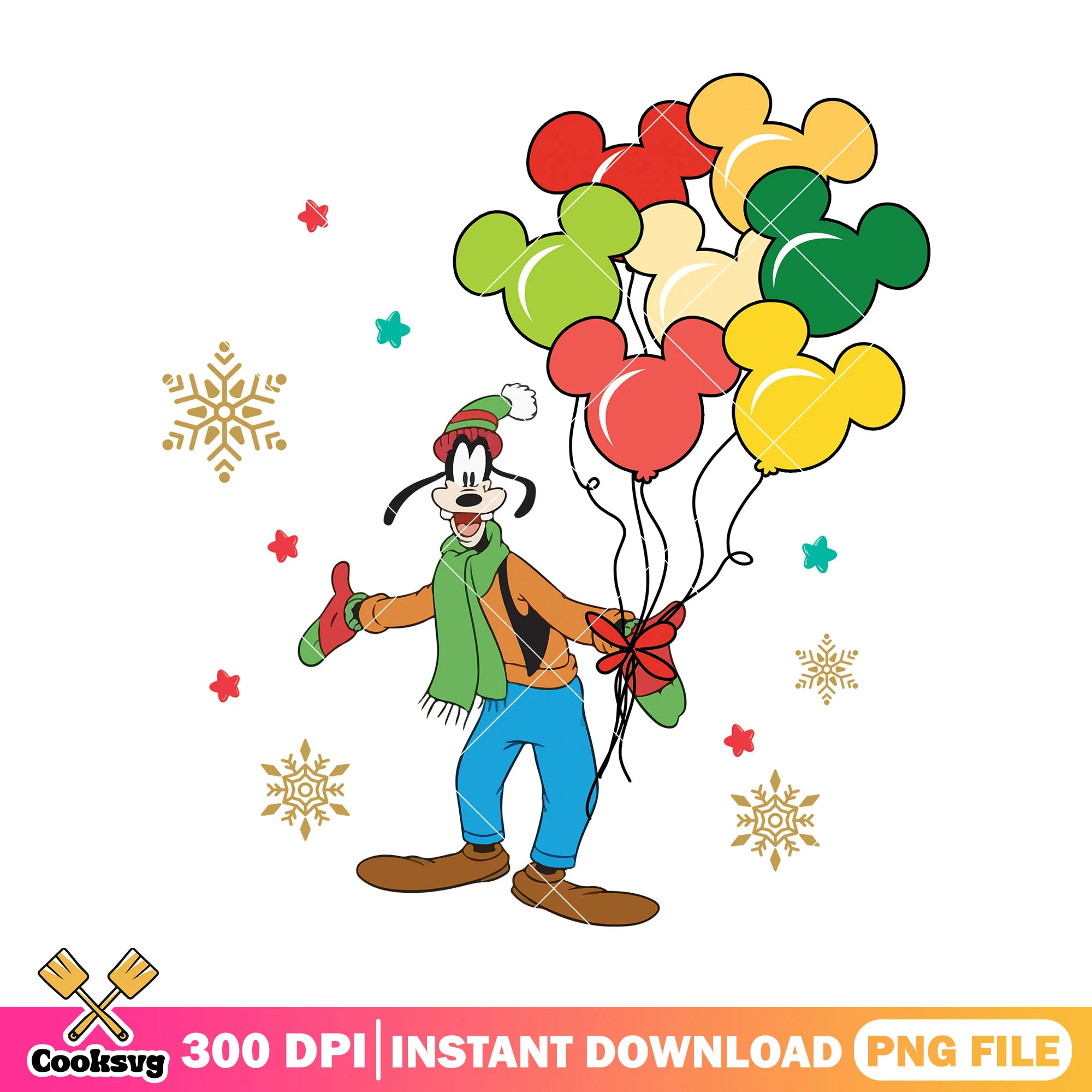 Goofy christmas balloon png, christmas costume png, goofy dog png