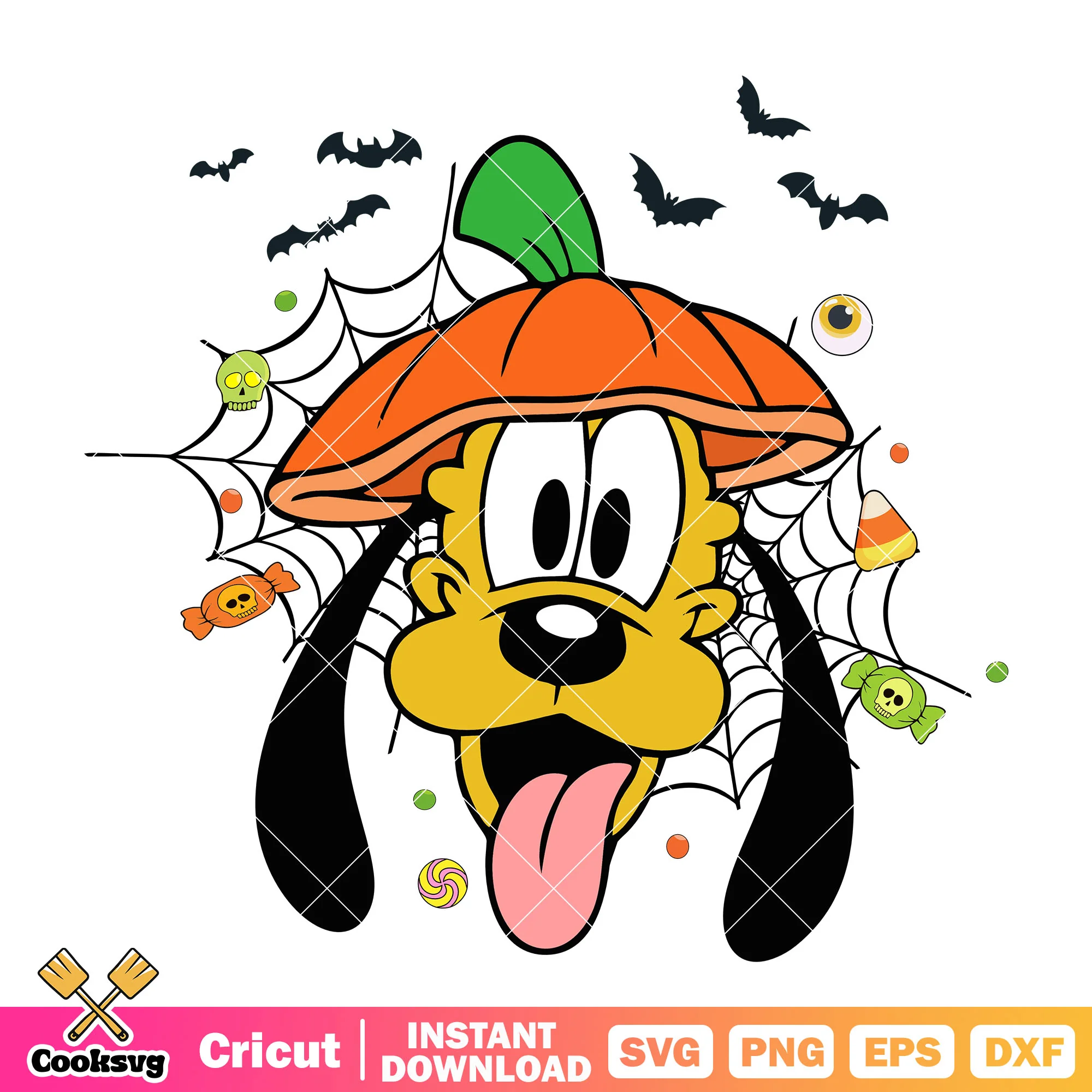 Goofy dog pumpkin svg, pumpkin halloween svg, goofy halloween svg
