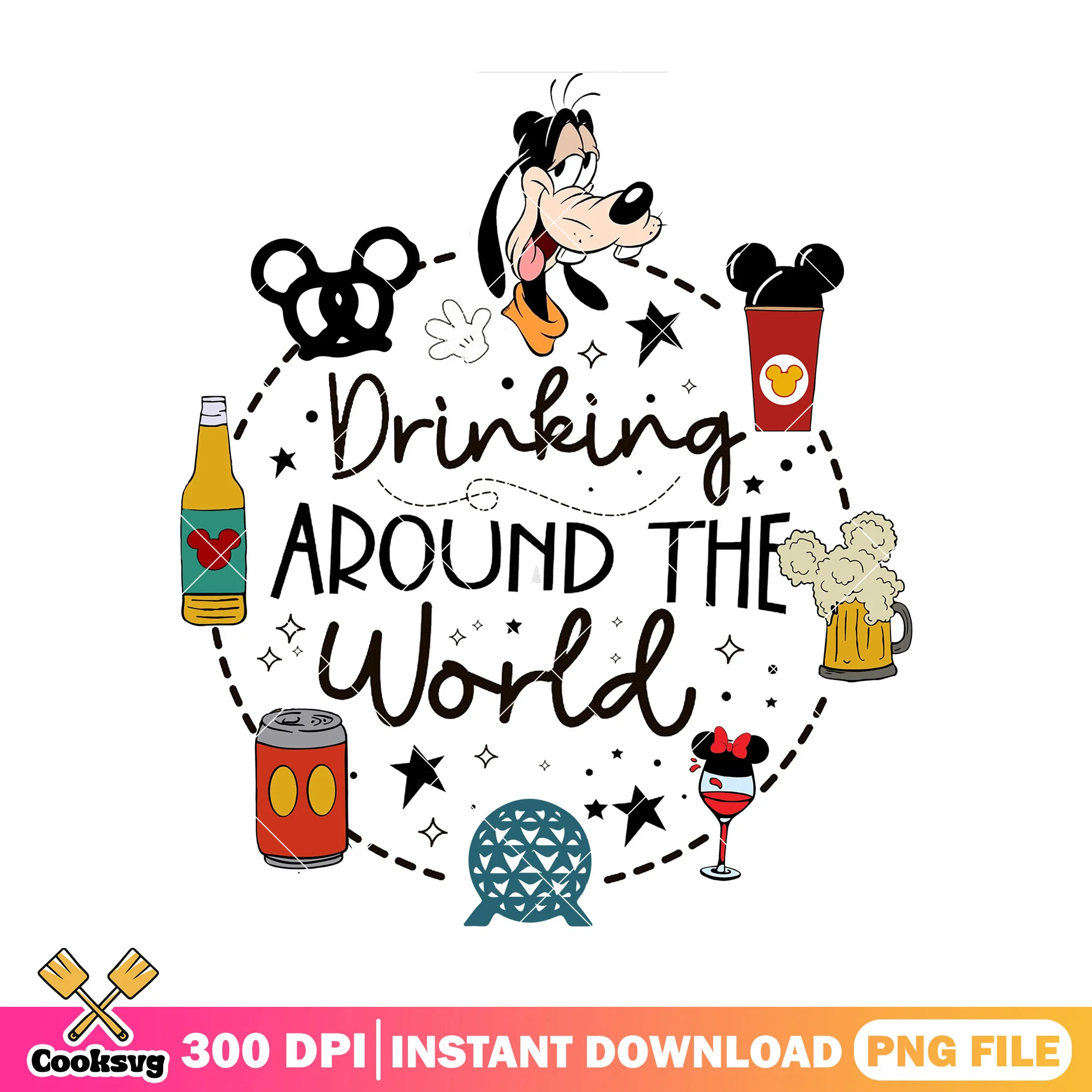 Goofy drinks world png, mickey and goofy png, walt disney png