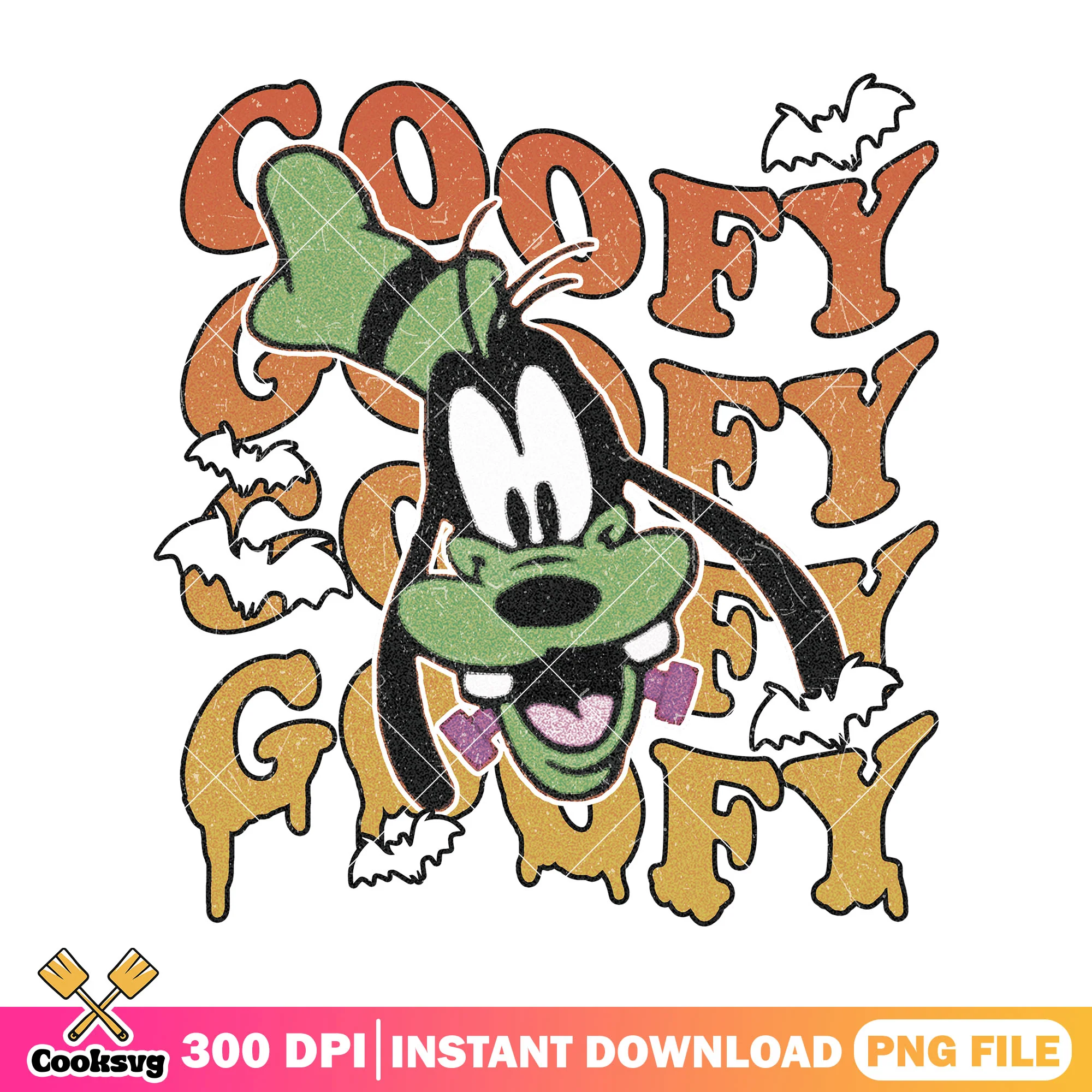 Goofy green head halloween png, goofy mickey png, halloween party png