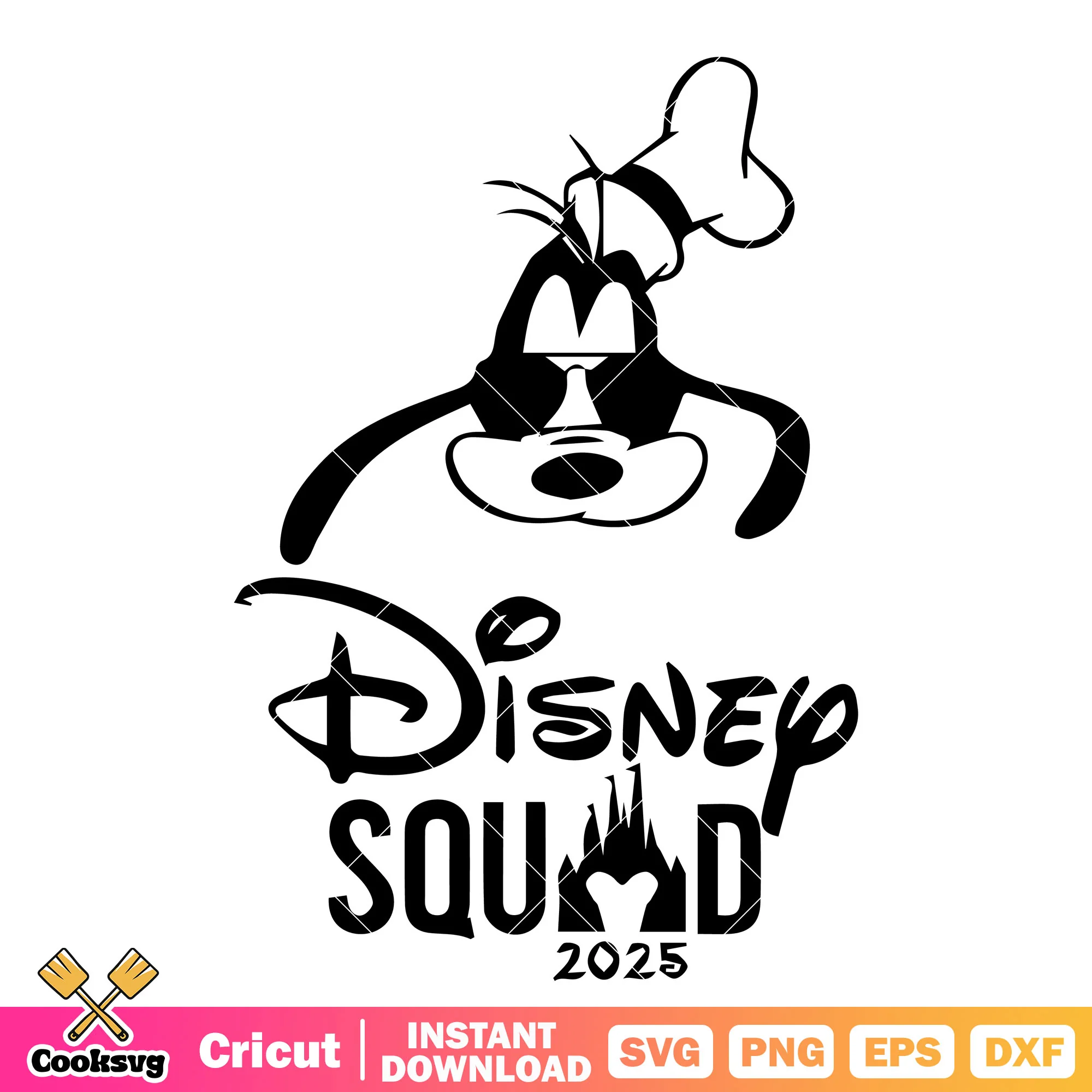 Goofy head disney squad 2025 svg file, disney squad svg, mickey disney svg