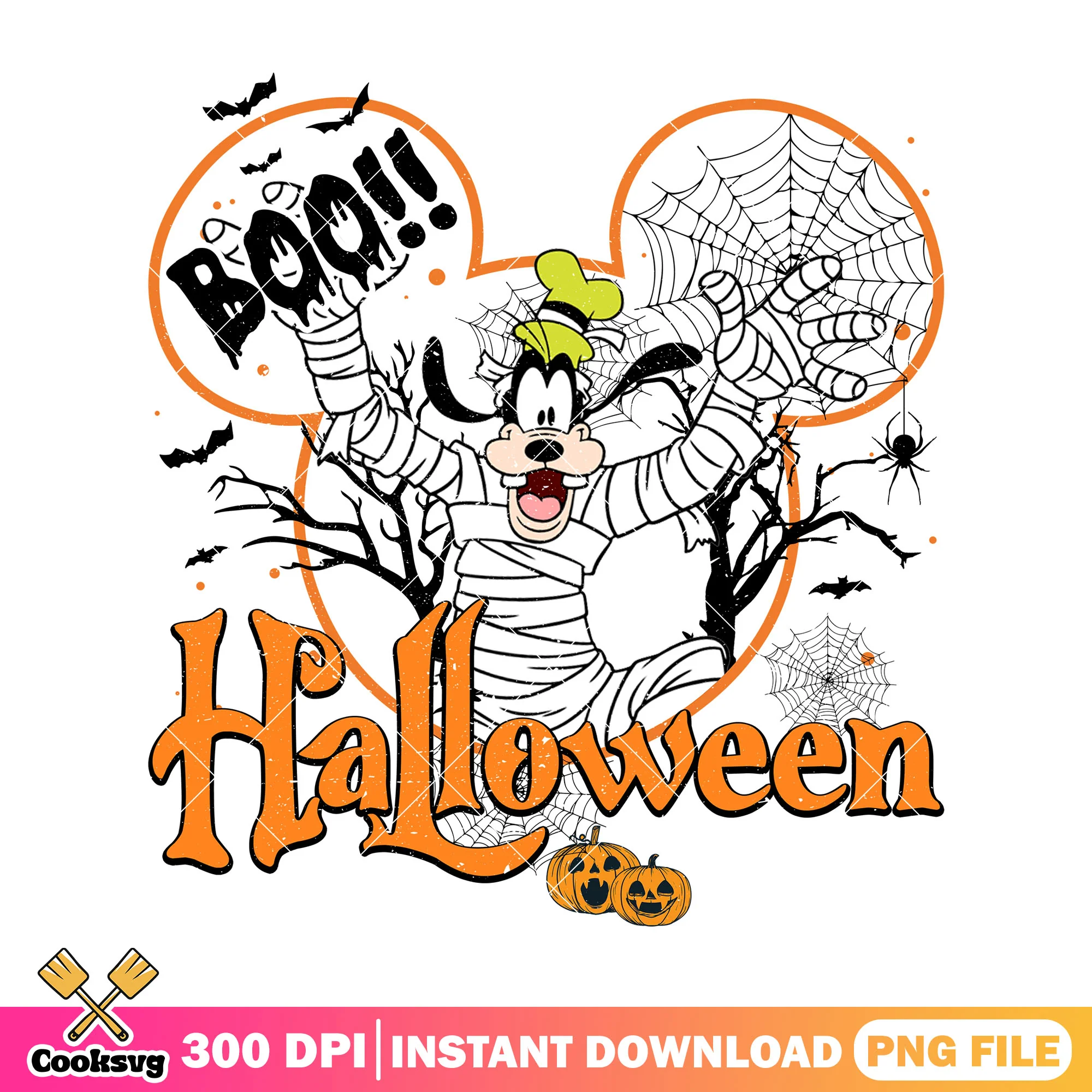 Goofy mummy night png, goofy from mickey mouse png, scary disney png